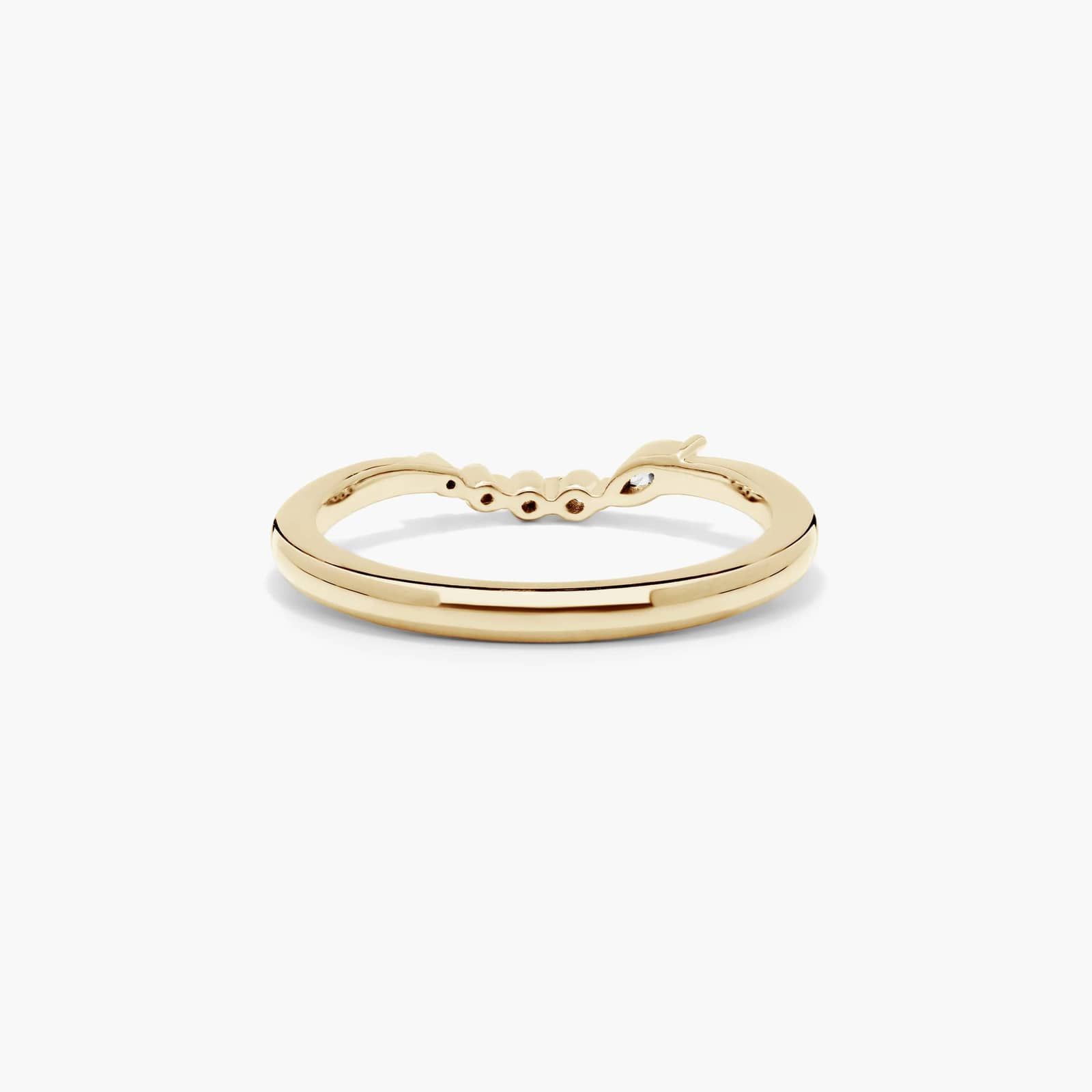 Marquise and Round Diamond Wave Wedding Ring In 18K Yellow Gold (1.50mm)