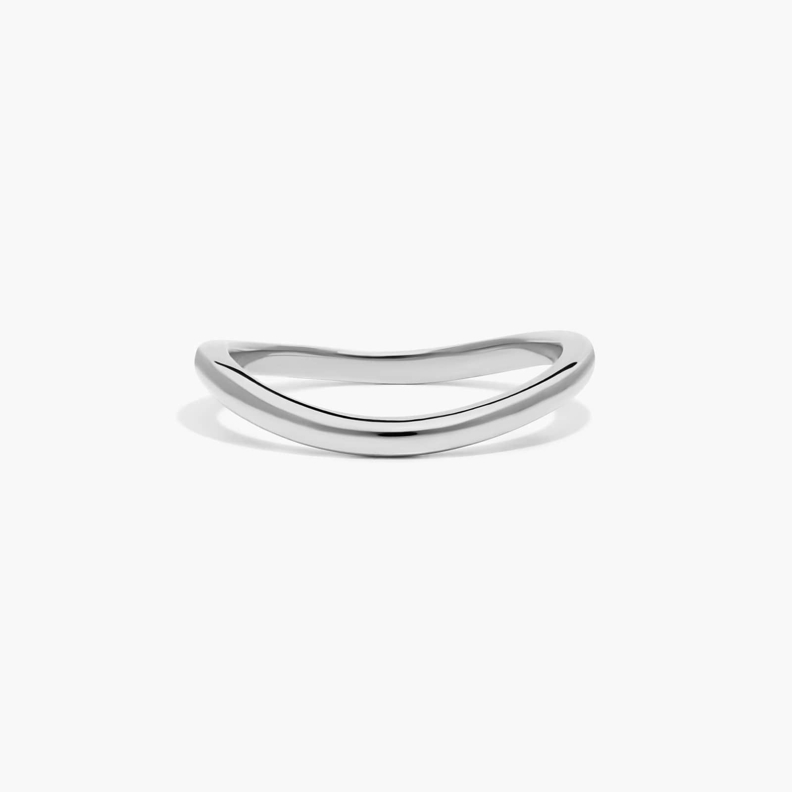Sculptural Waves Diamond Wedding Ring in 18K White Gold