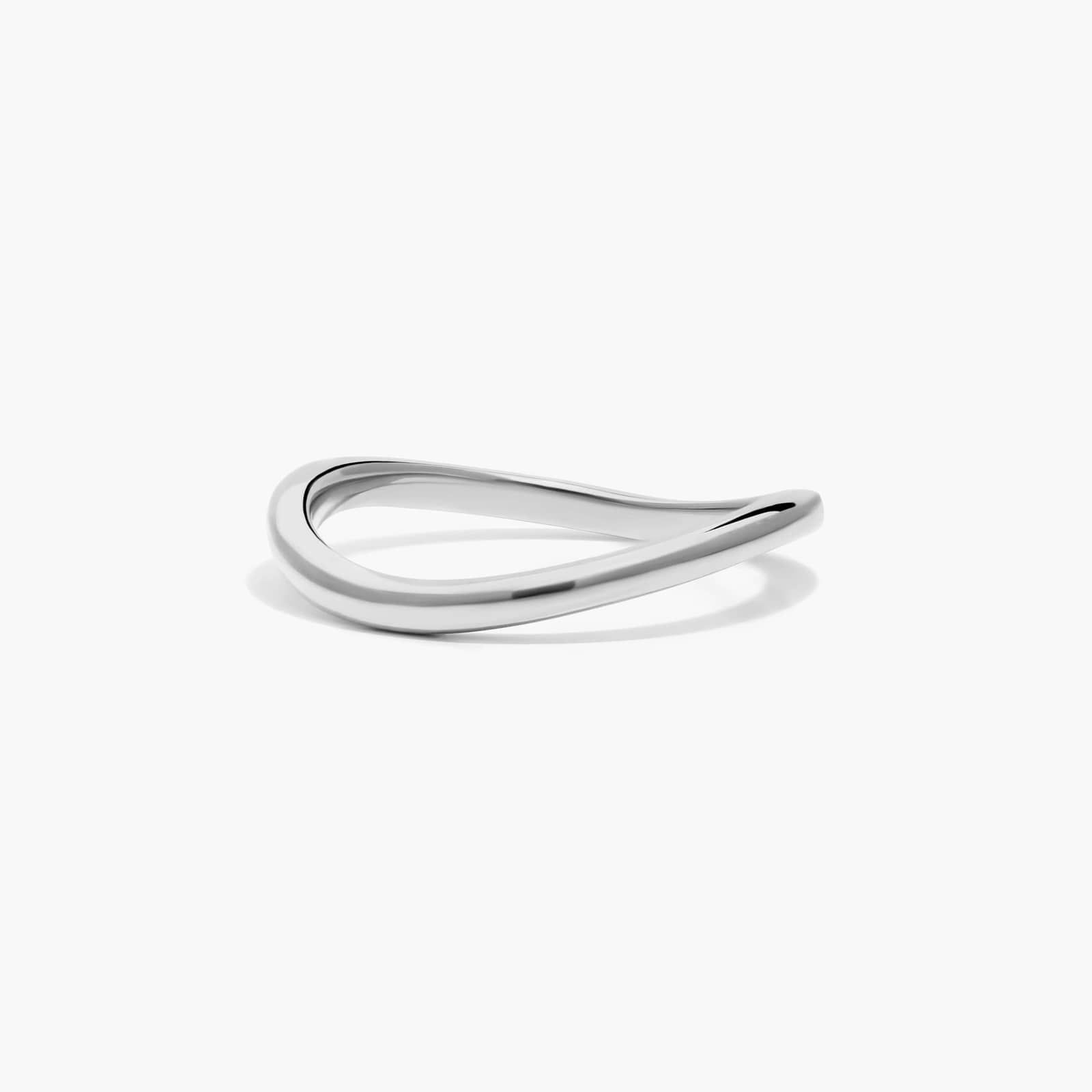 Sculptural Waves Diamond Wedding Ring in 18K White Gold