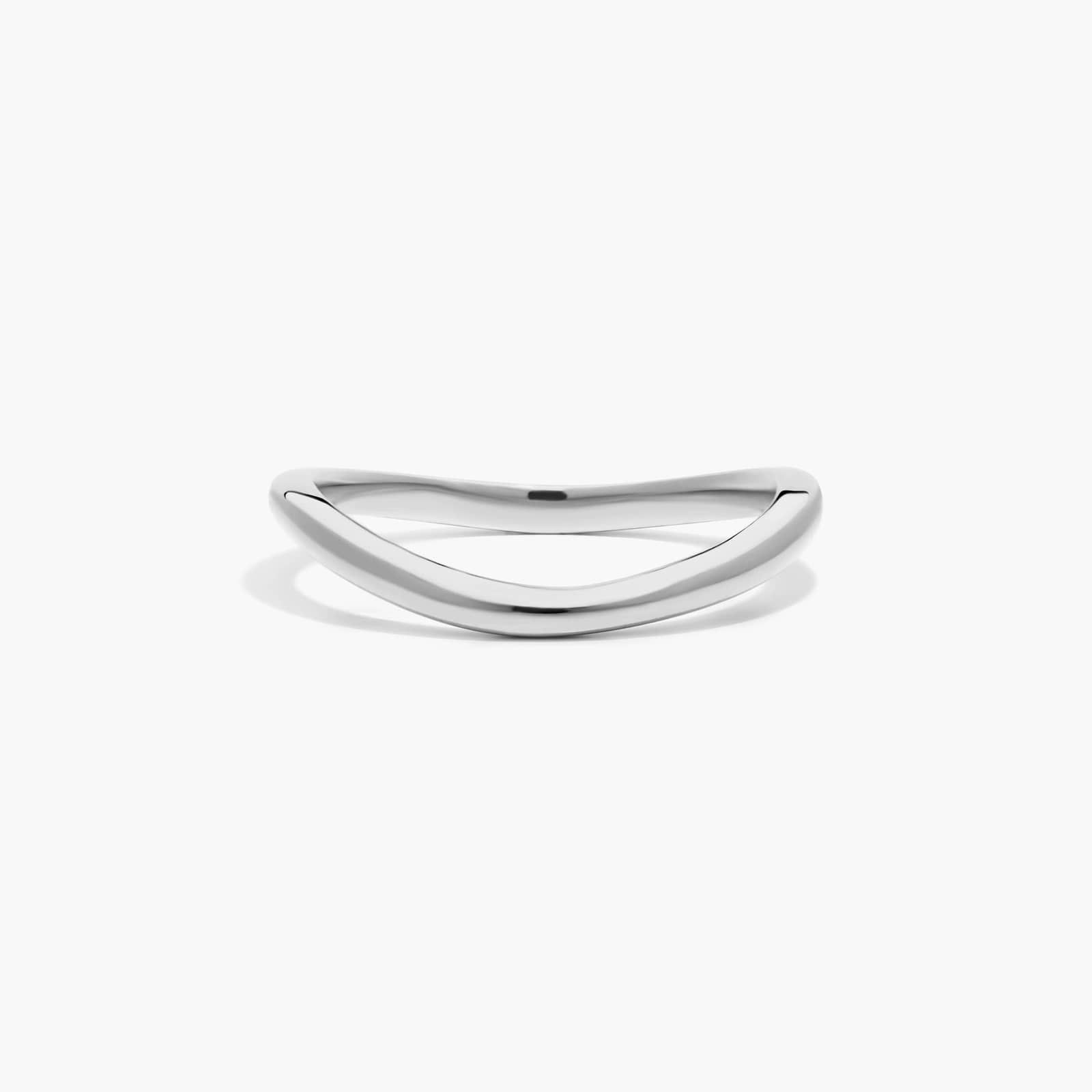 Sculptural Waves Diamond Wedding Ring in 18K White Gold