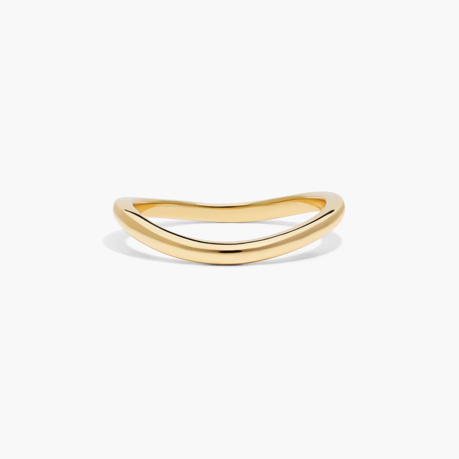 Sculptural Waves Diamond Wedding Ring in 18K Yellow Gold