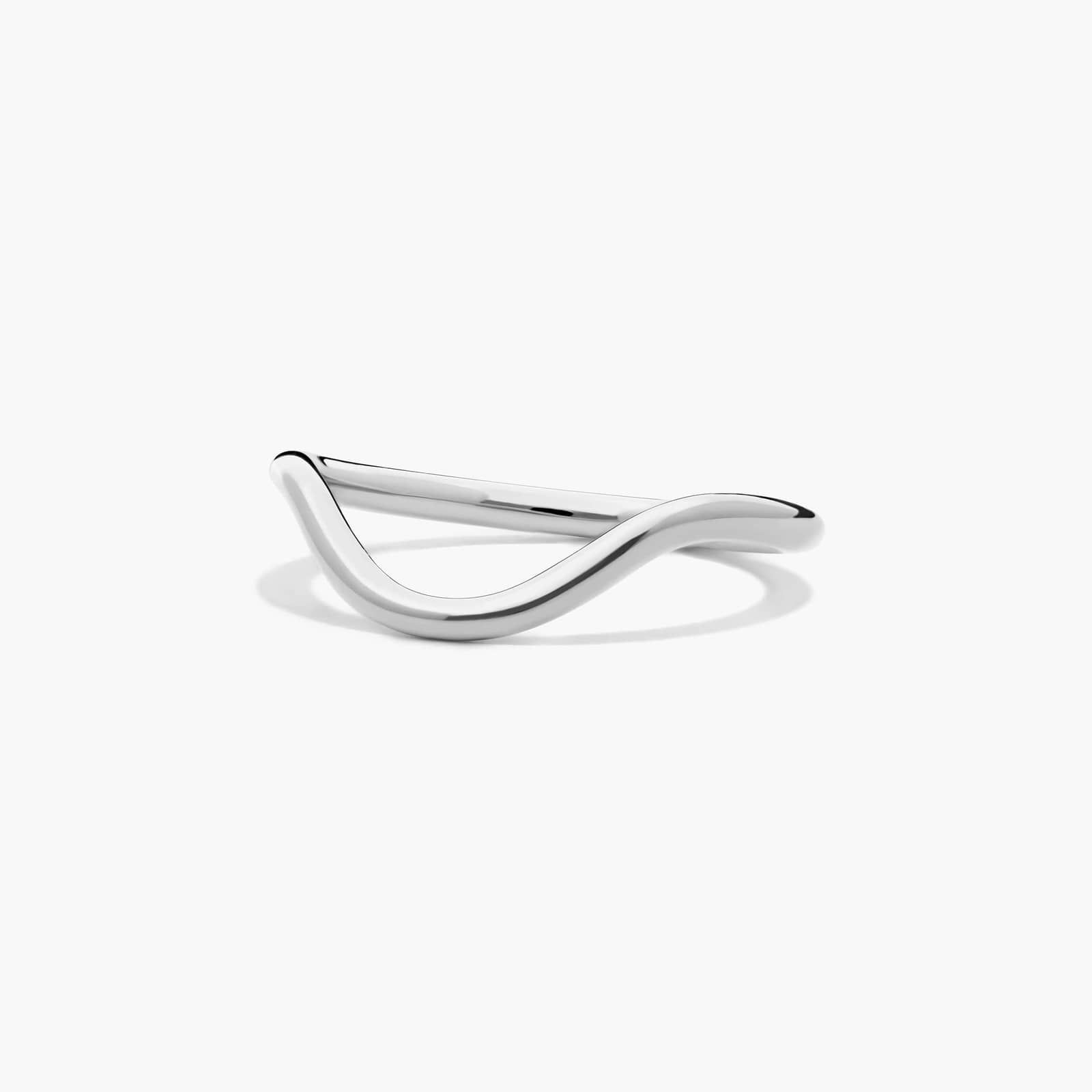 Sculptural Waves Wedding Ring in 18K White Gold (2mm)