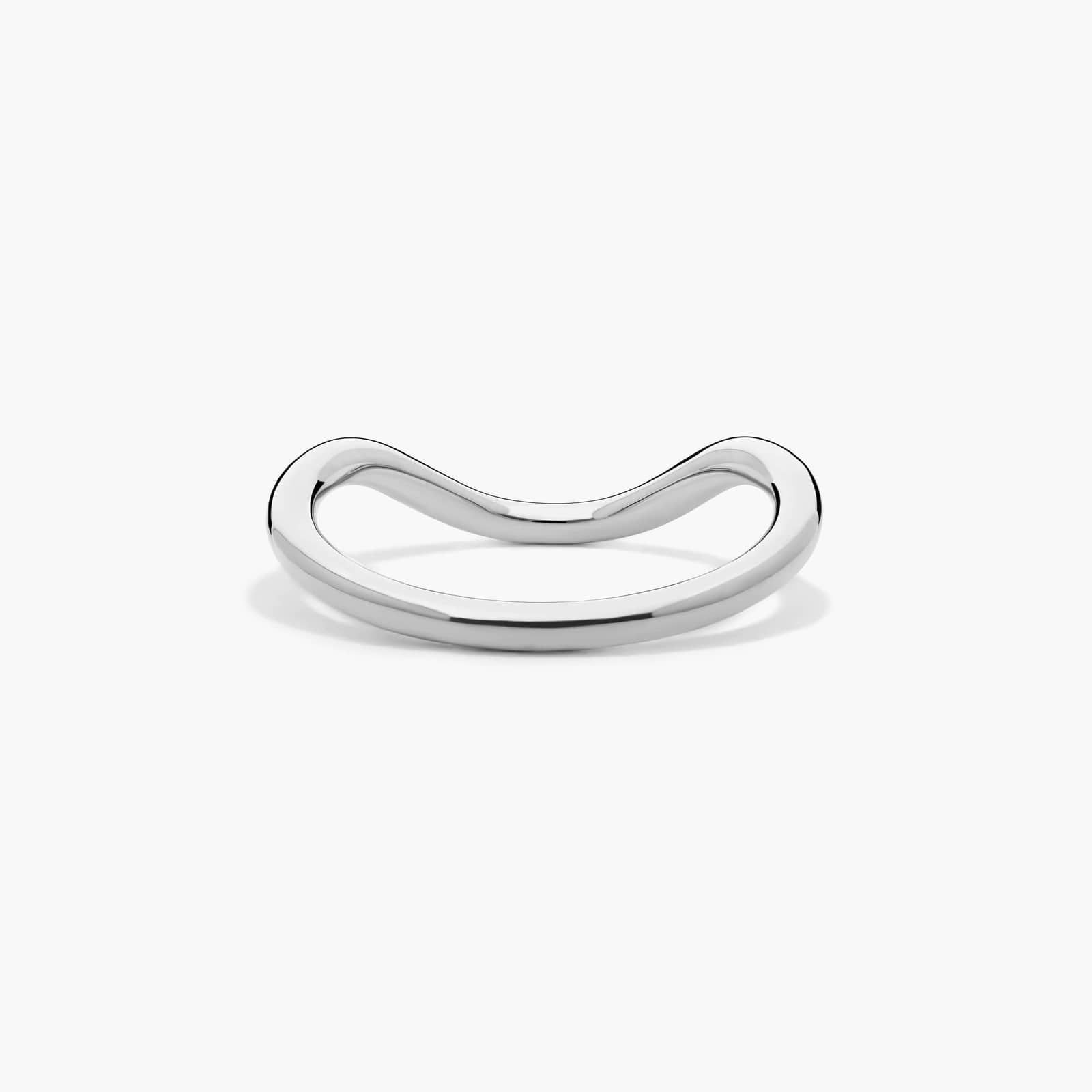 Sculptural Waves Wedding Ring in 18K White Gold (2mm)