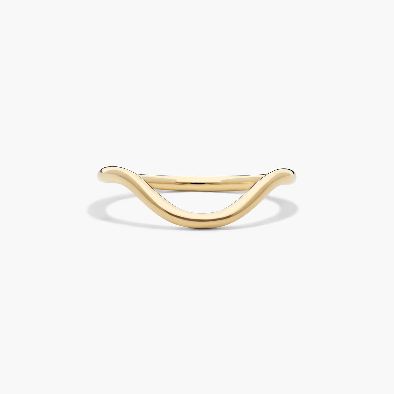 Sculptural Waves Wedding Ring in 14K Yellow Gold (2mm)