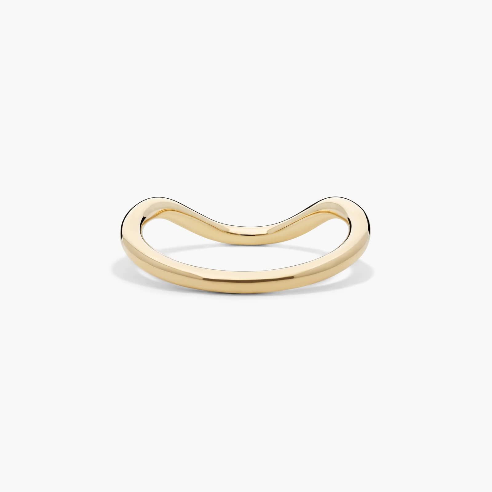 Sculptural Waves Wedding Ring in 14K Yellow Gold (2mm)