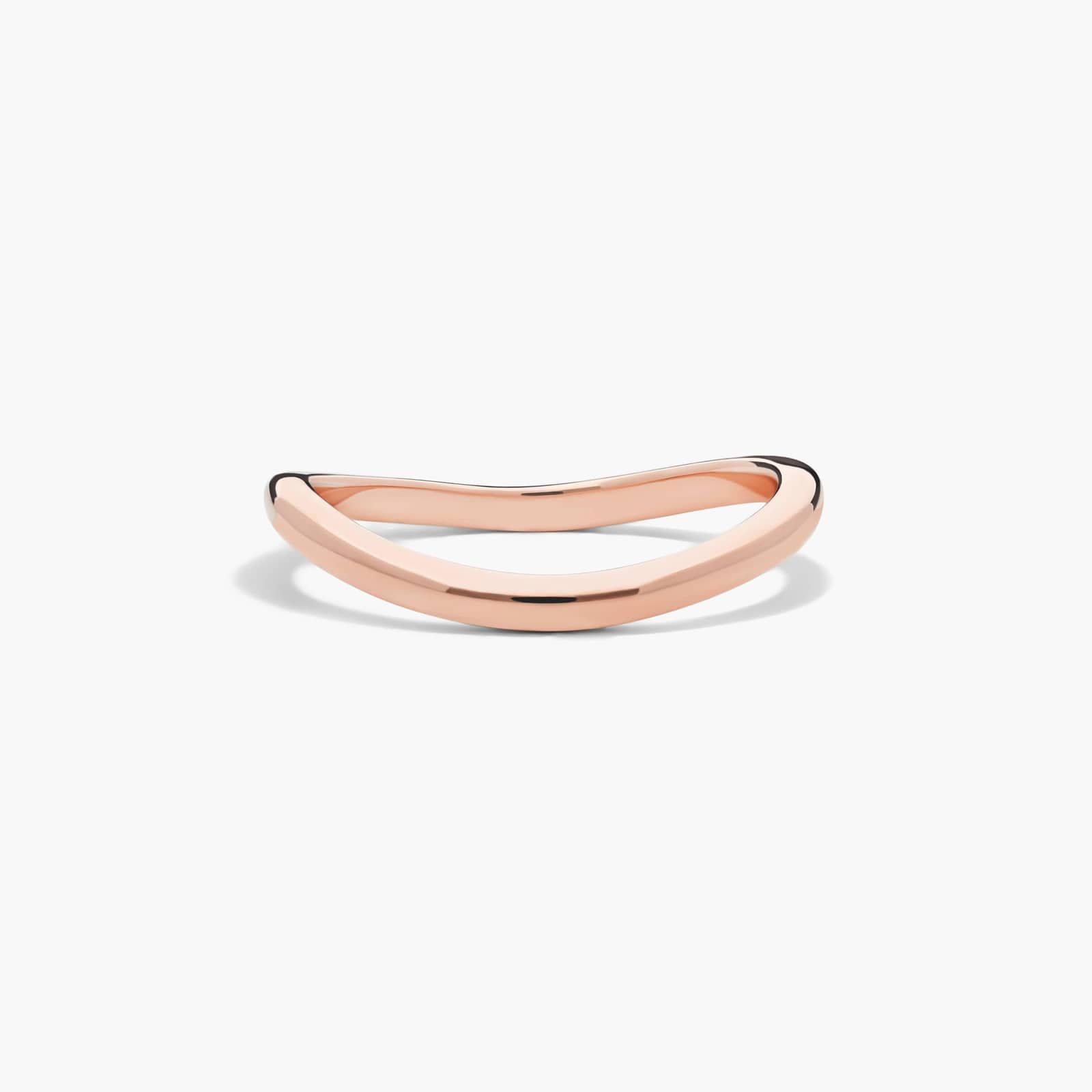 Sculptural Waves Curved Wedding Ring in 14K Rose Gold (2mm)