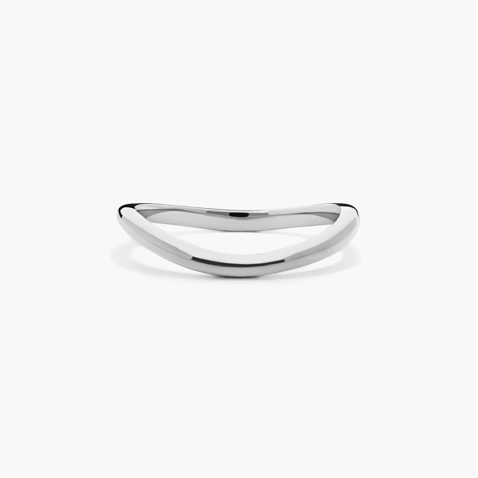 Sculptural Waves Curved Wedding Ring in Platinum (2mm)