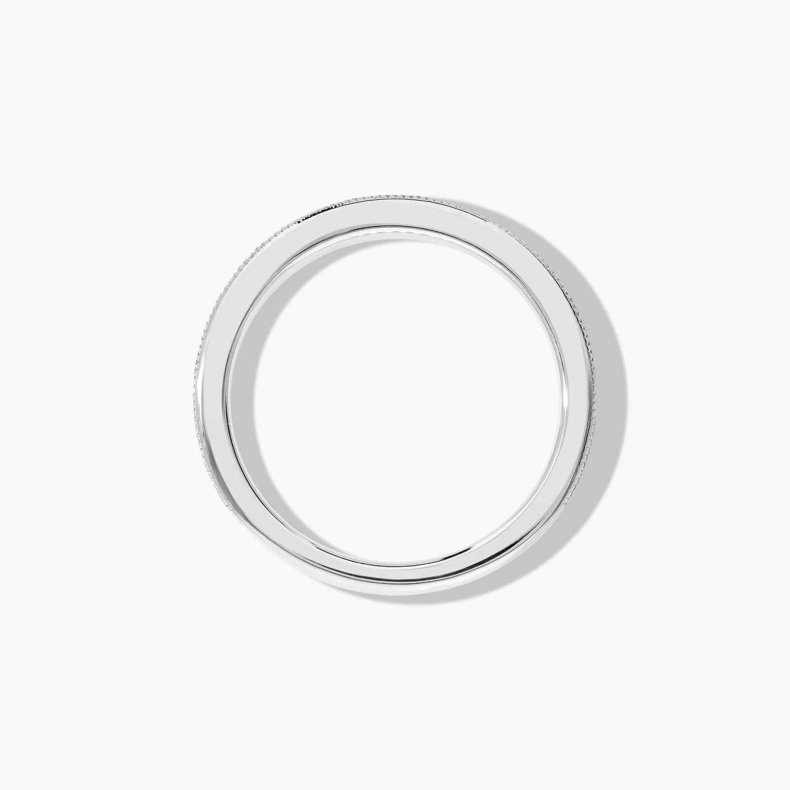 Modern Milgrain Wedding Ring In 18K White Gold (2.00mm)