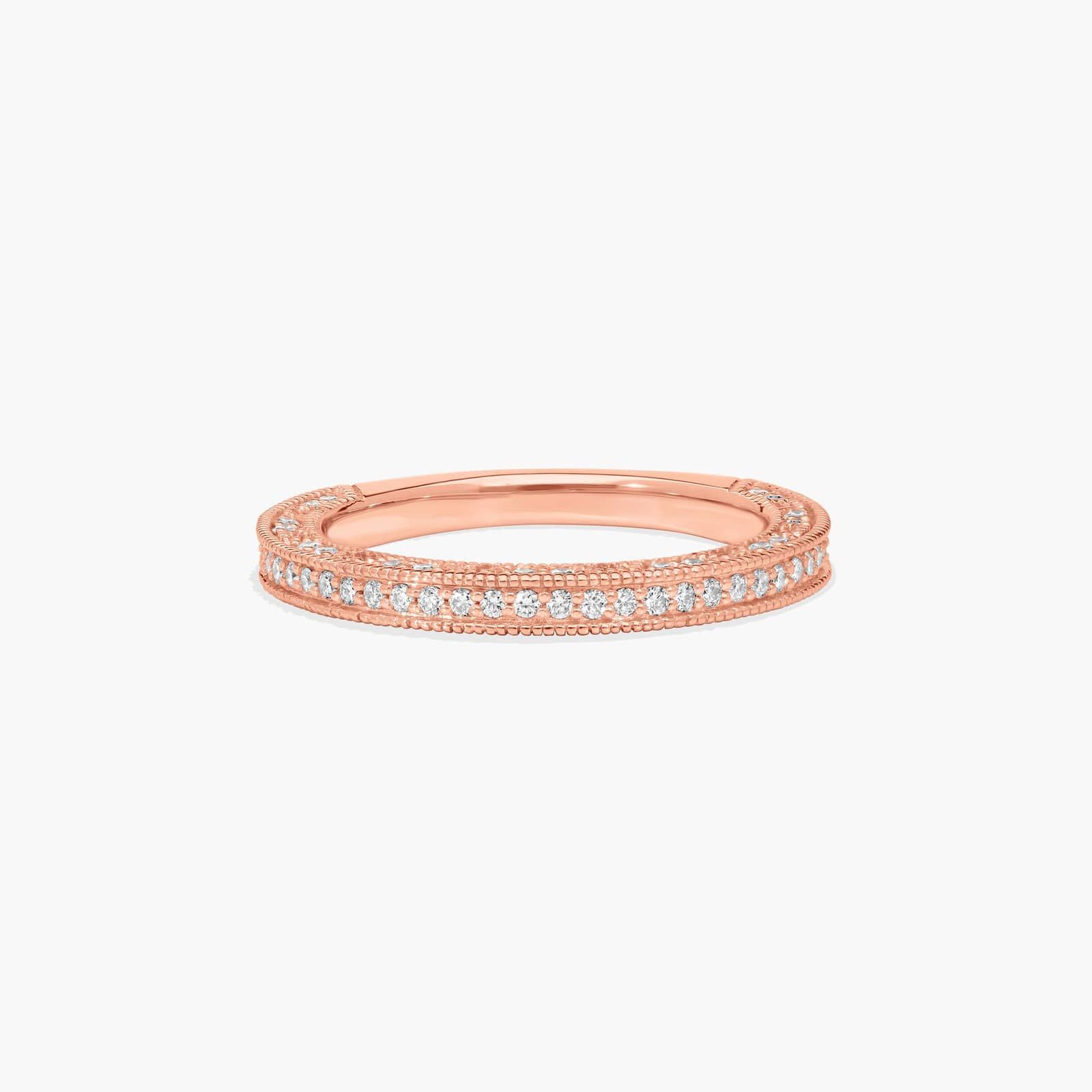 Milgrain Lace Wedding Ring In 14K Rose Gold (2.00mm)
