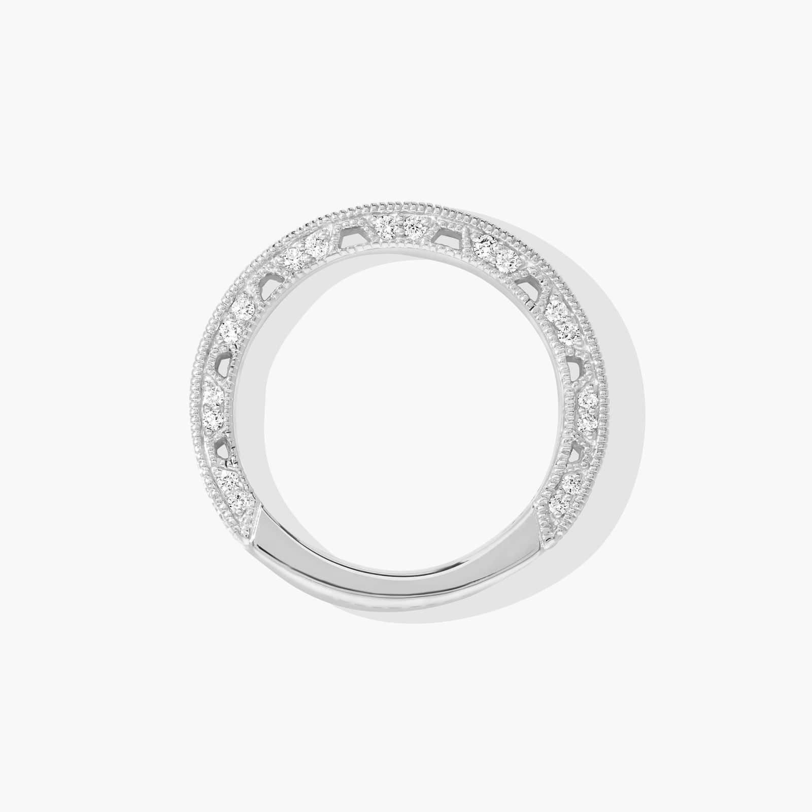 Milgrain Lace Wedding Ring In 18K White Gold (2.00mm)