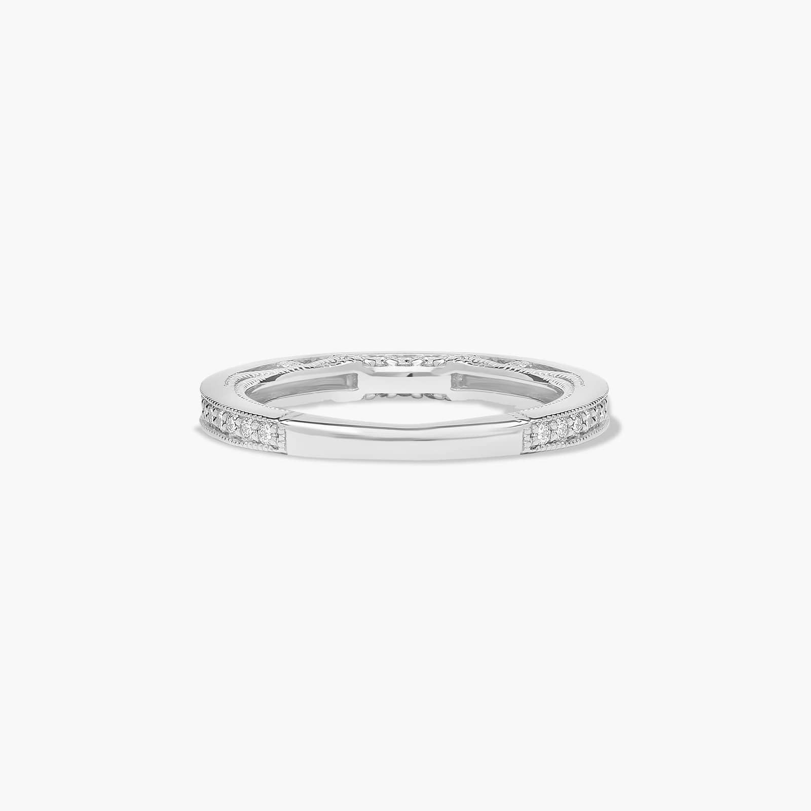 Enchanted Scroll Wedding Ring In 18K White Gold (2.00mm)