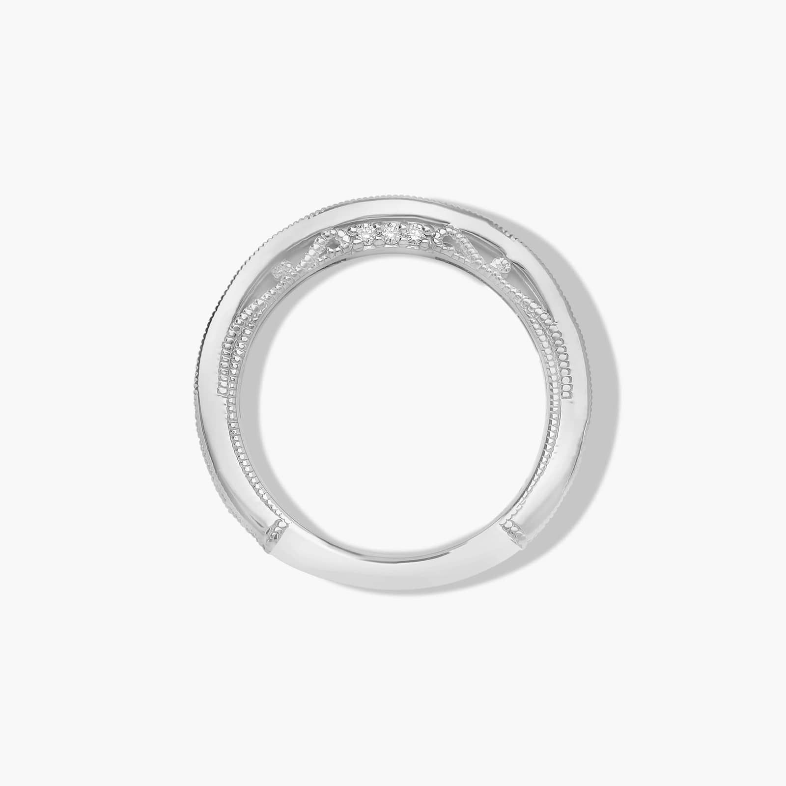 Enchanted Scroll Wedding Ring In 18K White Gold (2.00mm)