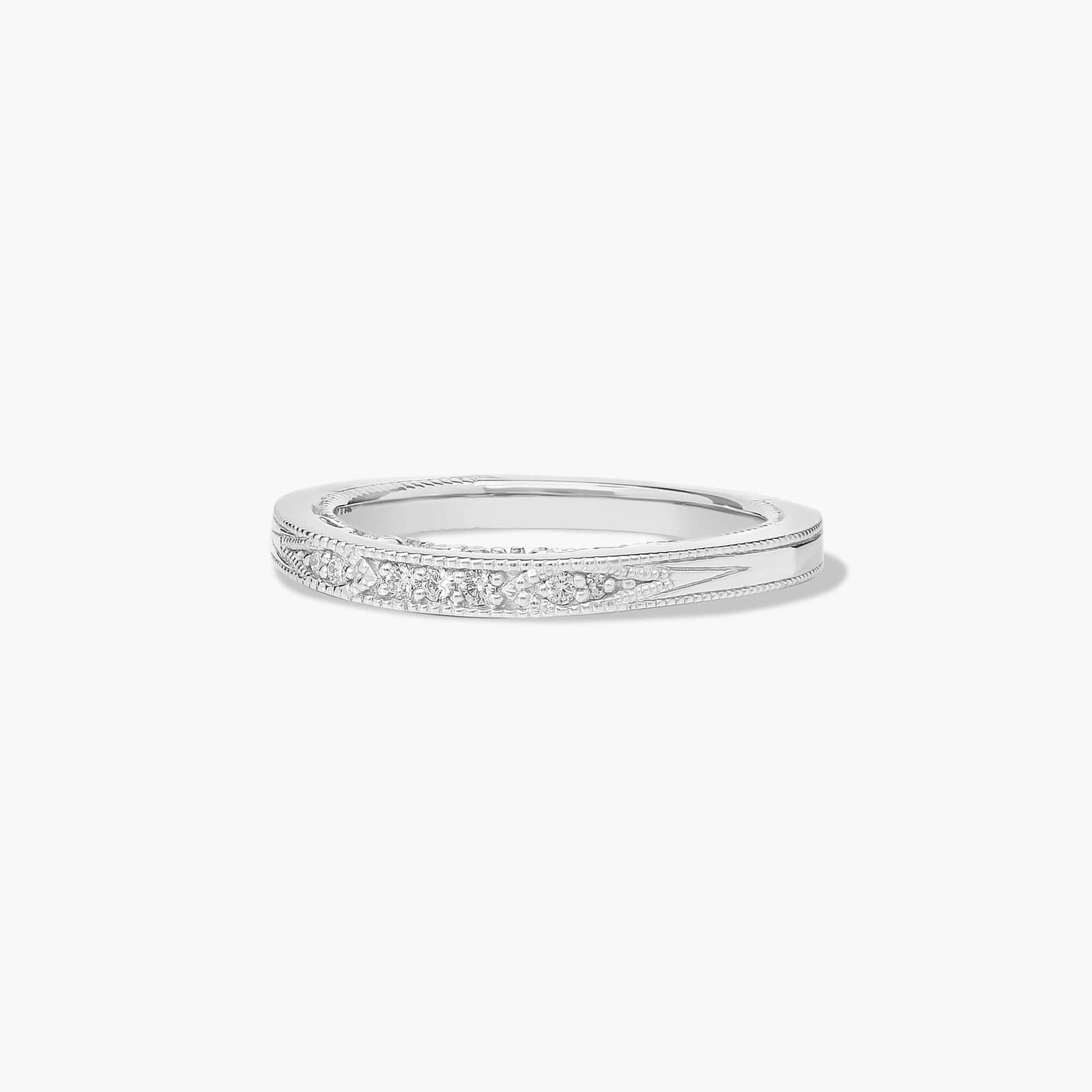 Paisley Surprise Wedding Ring In 18K White Gold (1.50mm)