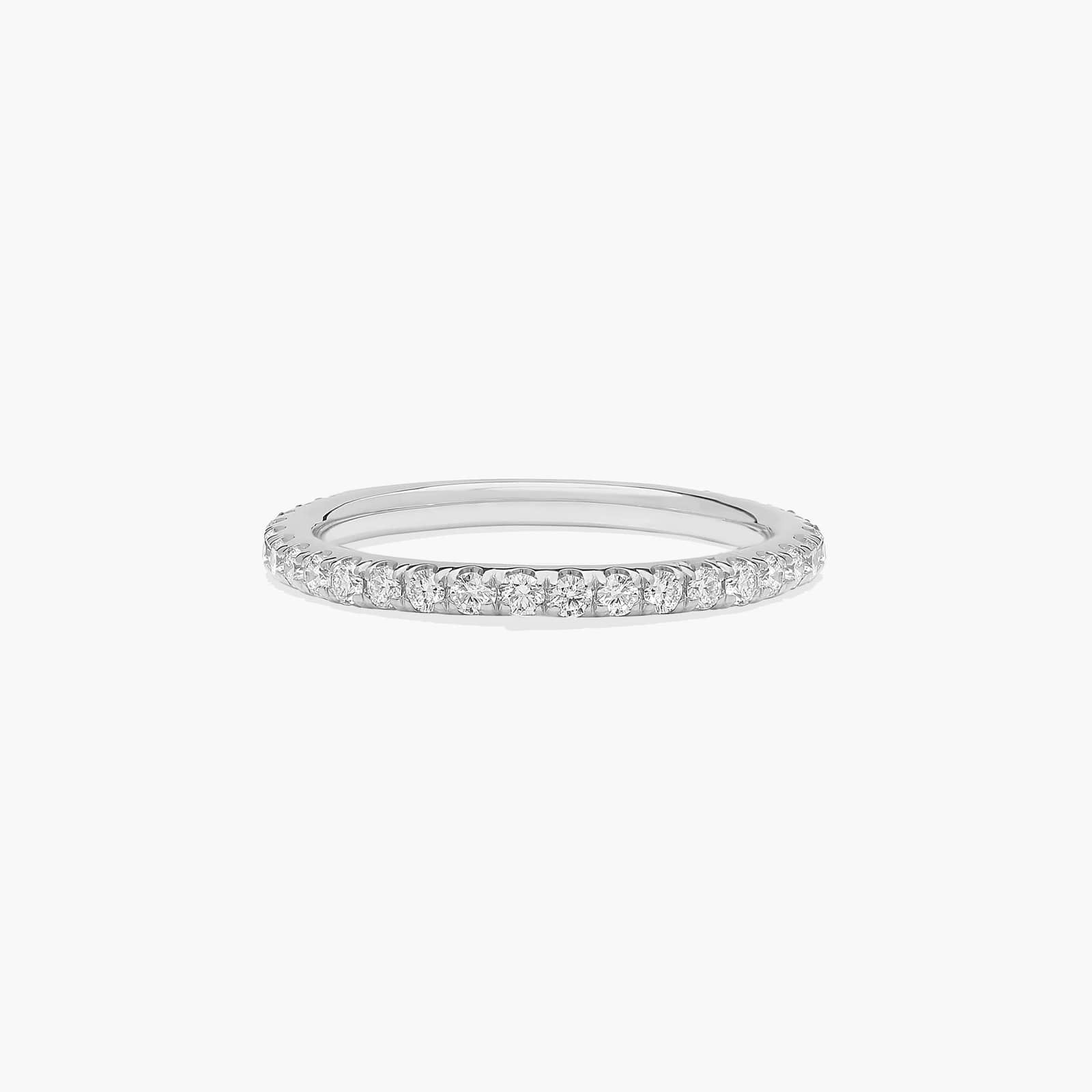 Classic Pavé Diamond Wedding Ring In 18K White Gold (1.50mm)