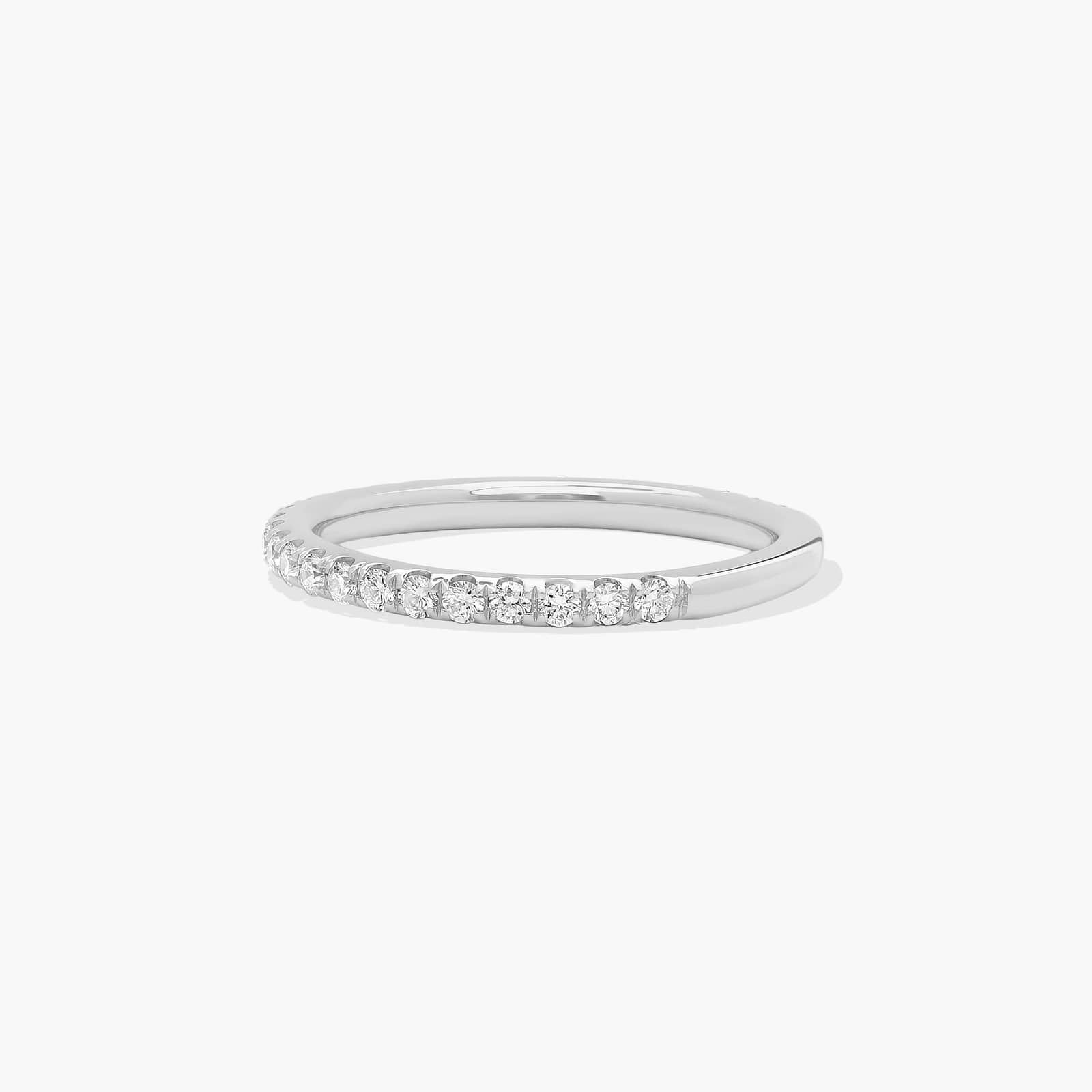 Classic Pavé Diamond Wedding Ring In 18K White Gold (1.50mm)