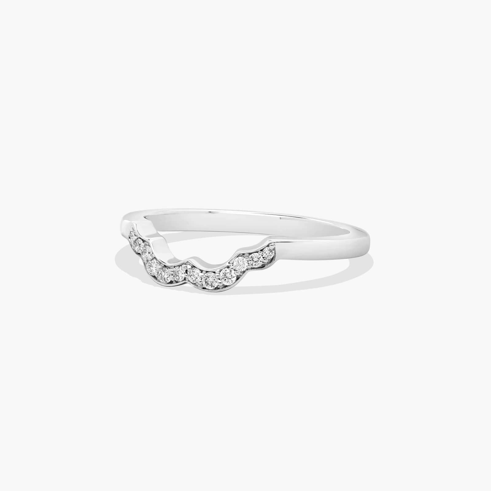 Art Deco Inspired Wedding Ring In 18K White Gold (2.00mm)