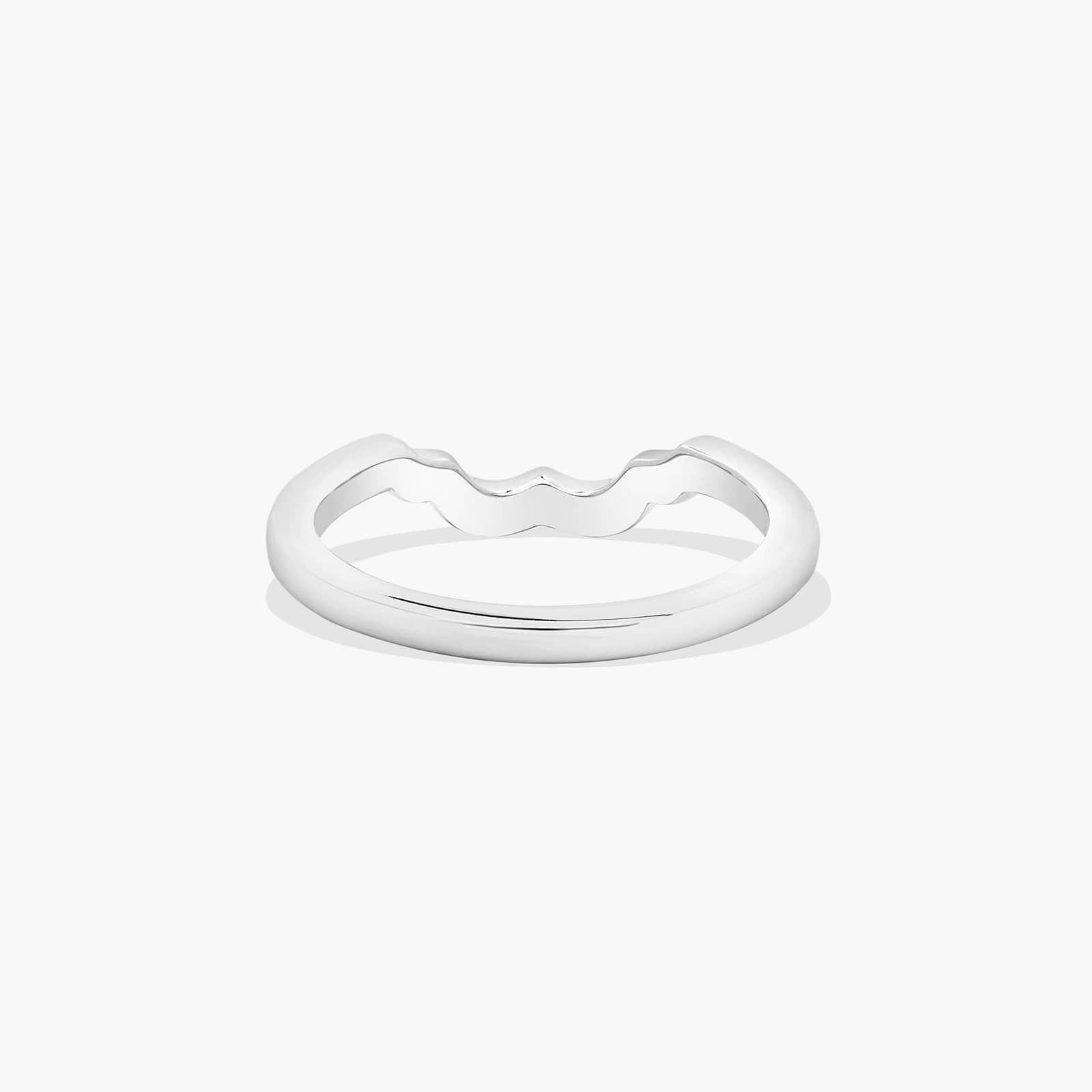 Art Deco Inspired Wedding Ring In 18K White Gold (2.00mm)