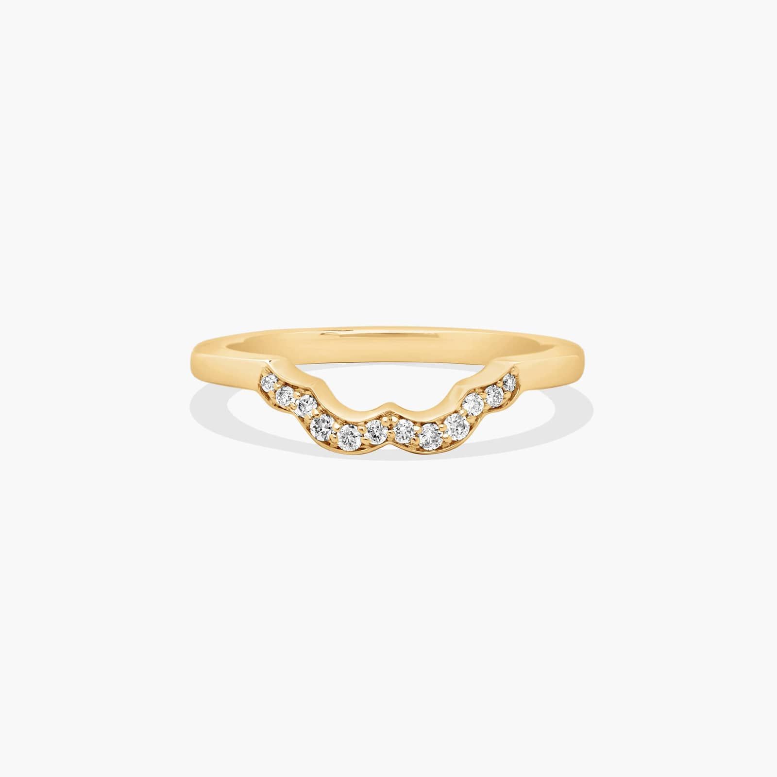 Art Deco Inspired Wedding Ring In 14K Yellow Gold (2.00mm)