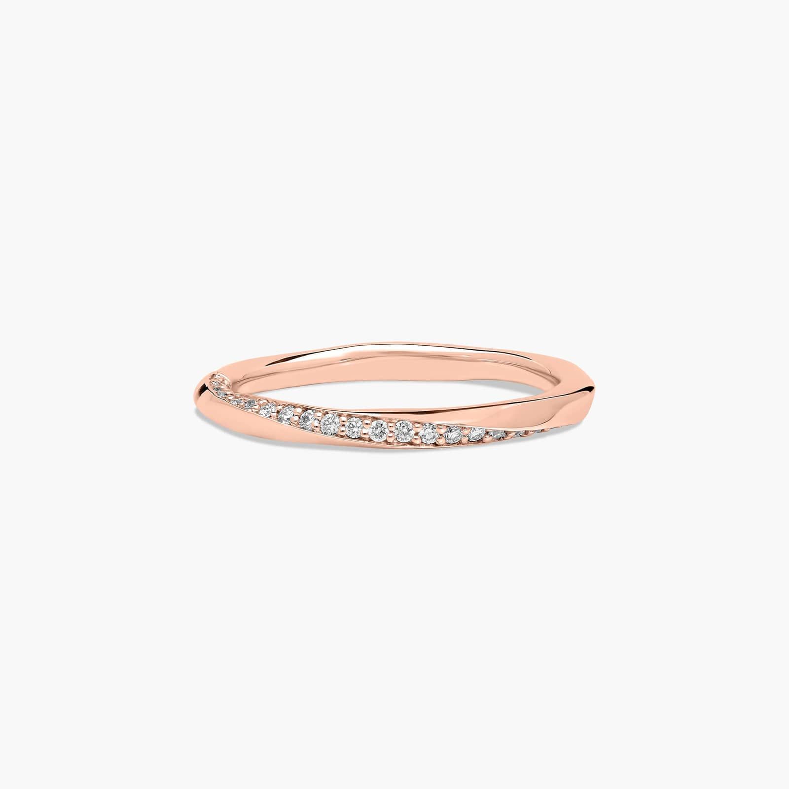 Helix Pavé Diamond Wedding Ring In 14K Rose Gold (3.00mm)