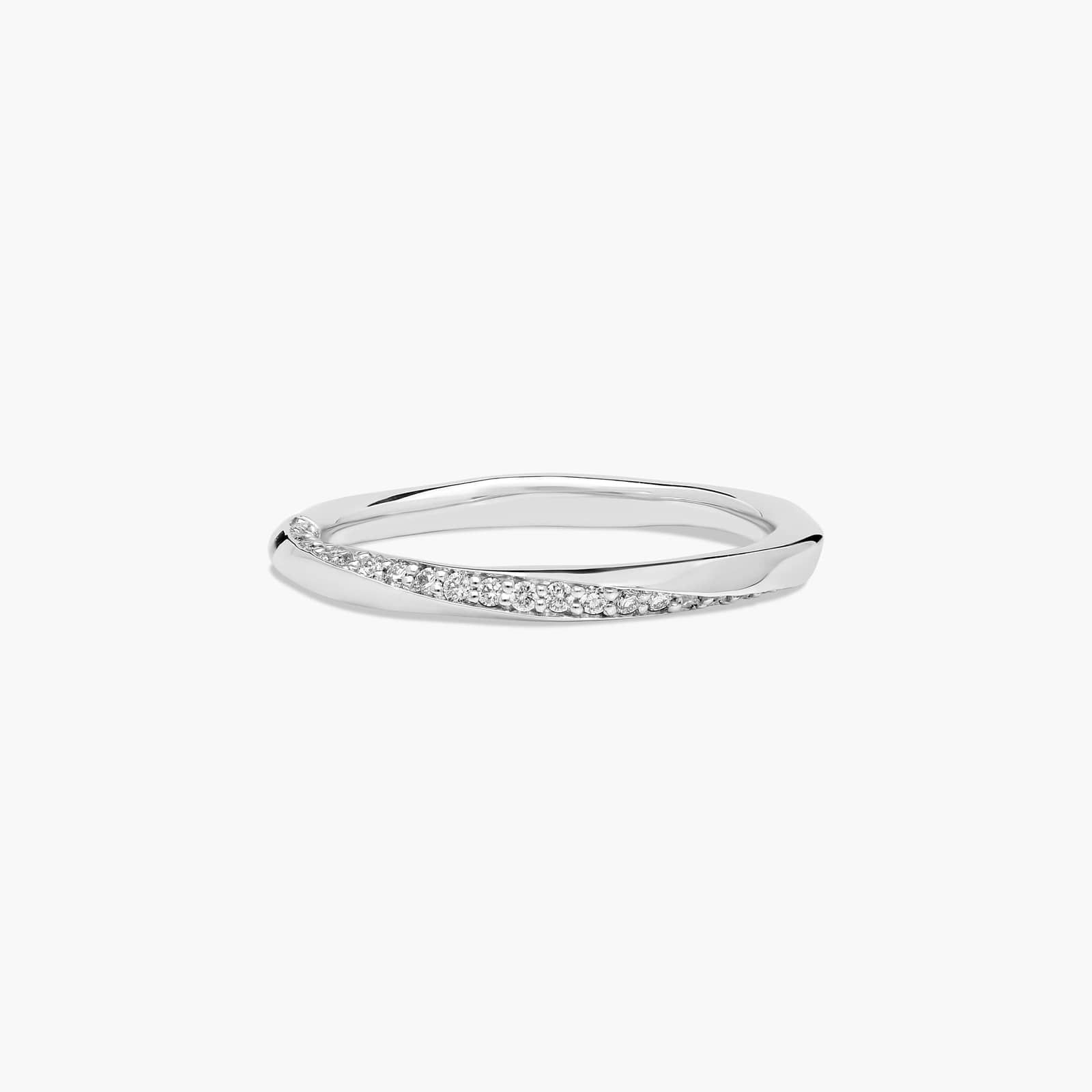 Helix Pavé Diamond Wedding Ring In 14K White Gold (3.00mm)