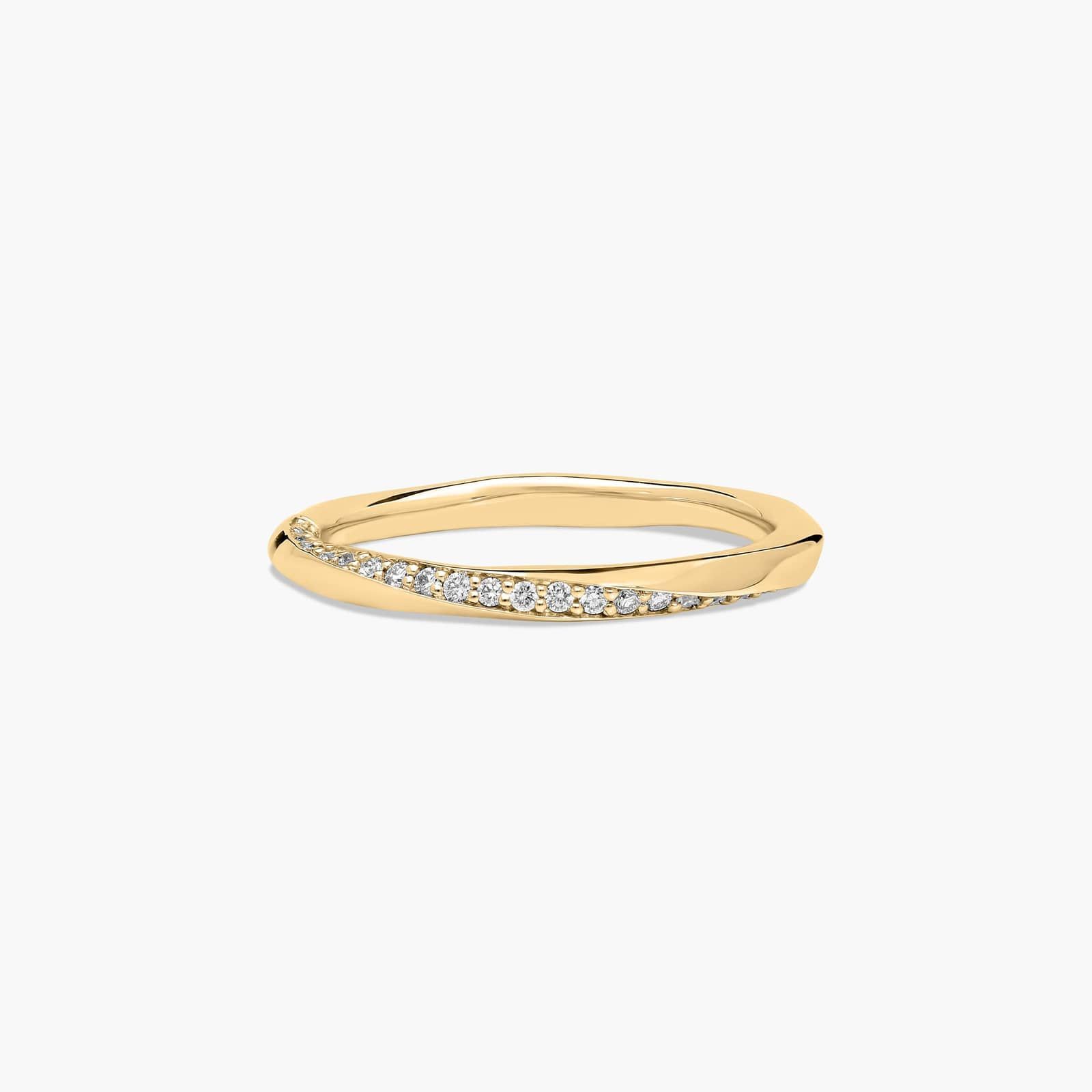 Helix Pavé Diamond Wedding Ring In 18K Yellow Gold (3.00mm)