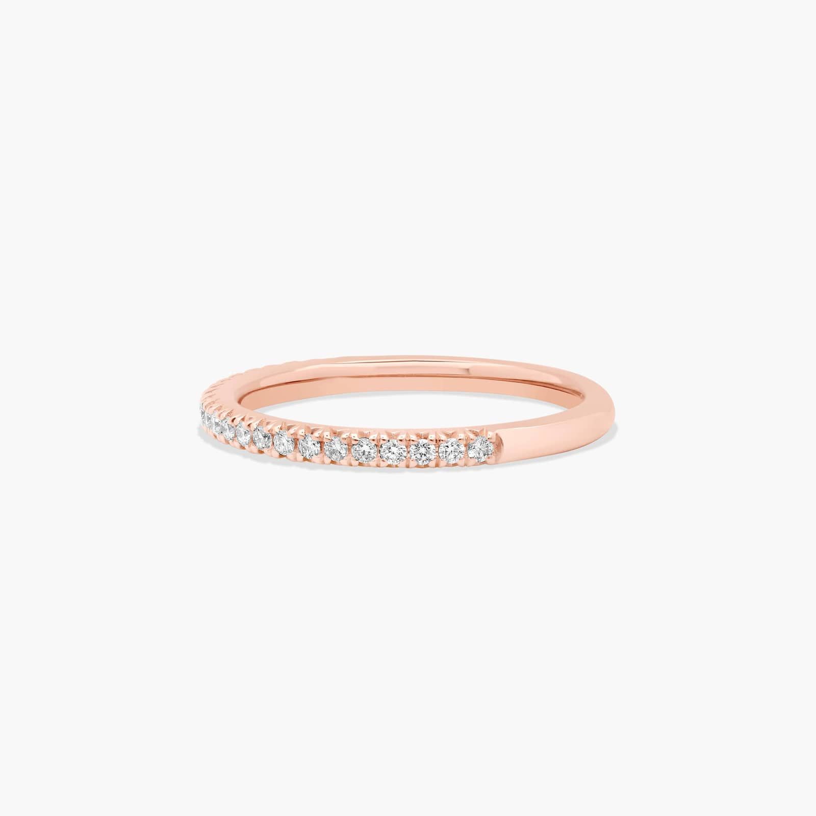 Flush Fit Pavé Diamond Wedding Ring In 14K Rose Gold (1.50mm)