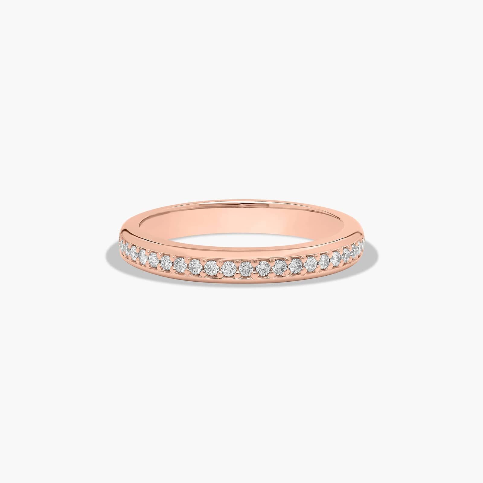 Pavé Trellis Diamond Wedding Ring In 14K Rose Gold (3.00mm)