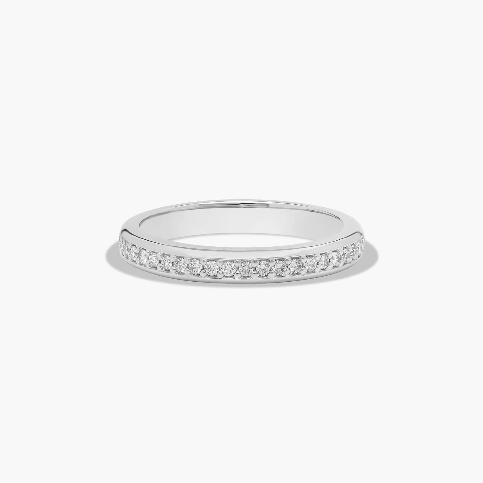 Pavé Trellis Diamond Wedding Ring In 18K White Gold (3.00mm)