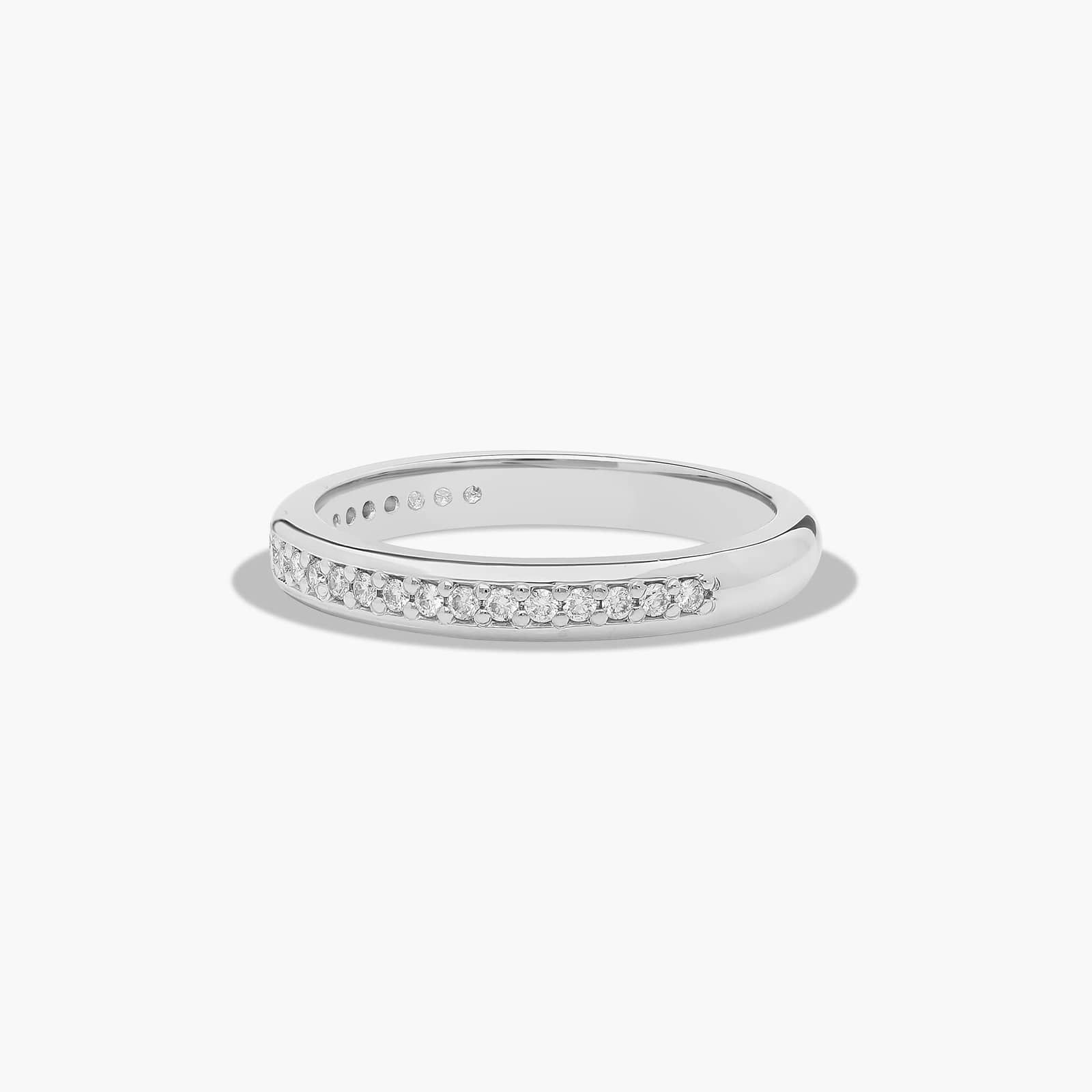Pavé Trellis Diamond Wedding Ring In 18K White Gold (3.00mm)