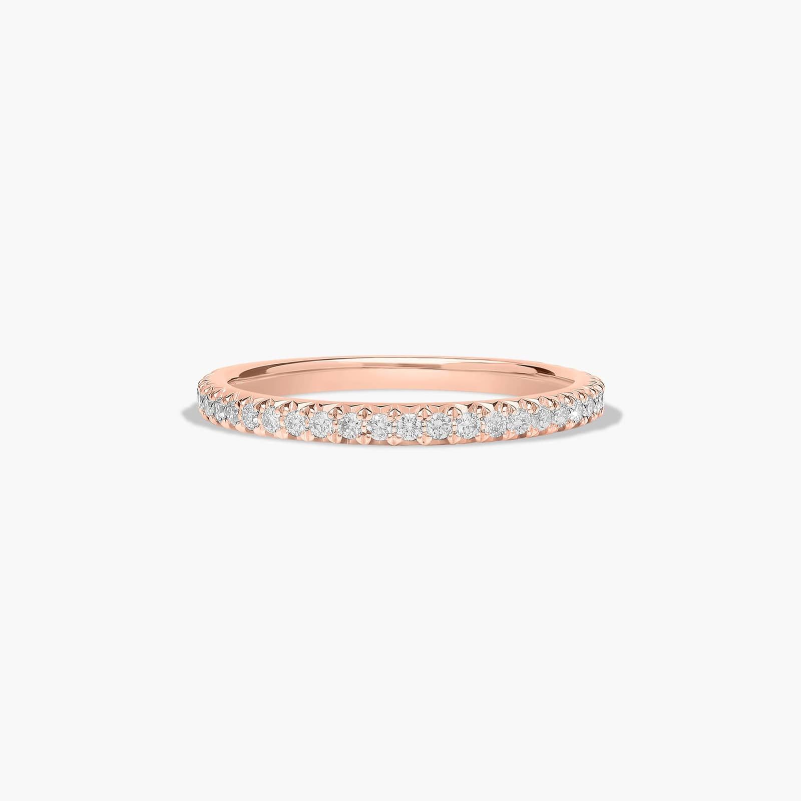 Contour Pavé Diamond Wedding Ring In 14K Rose Gold (2.00mm)