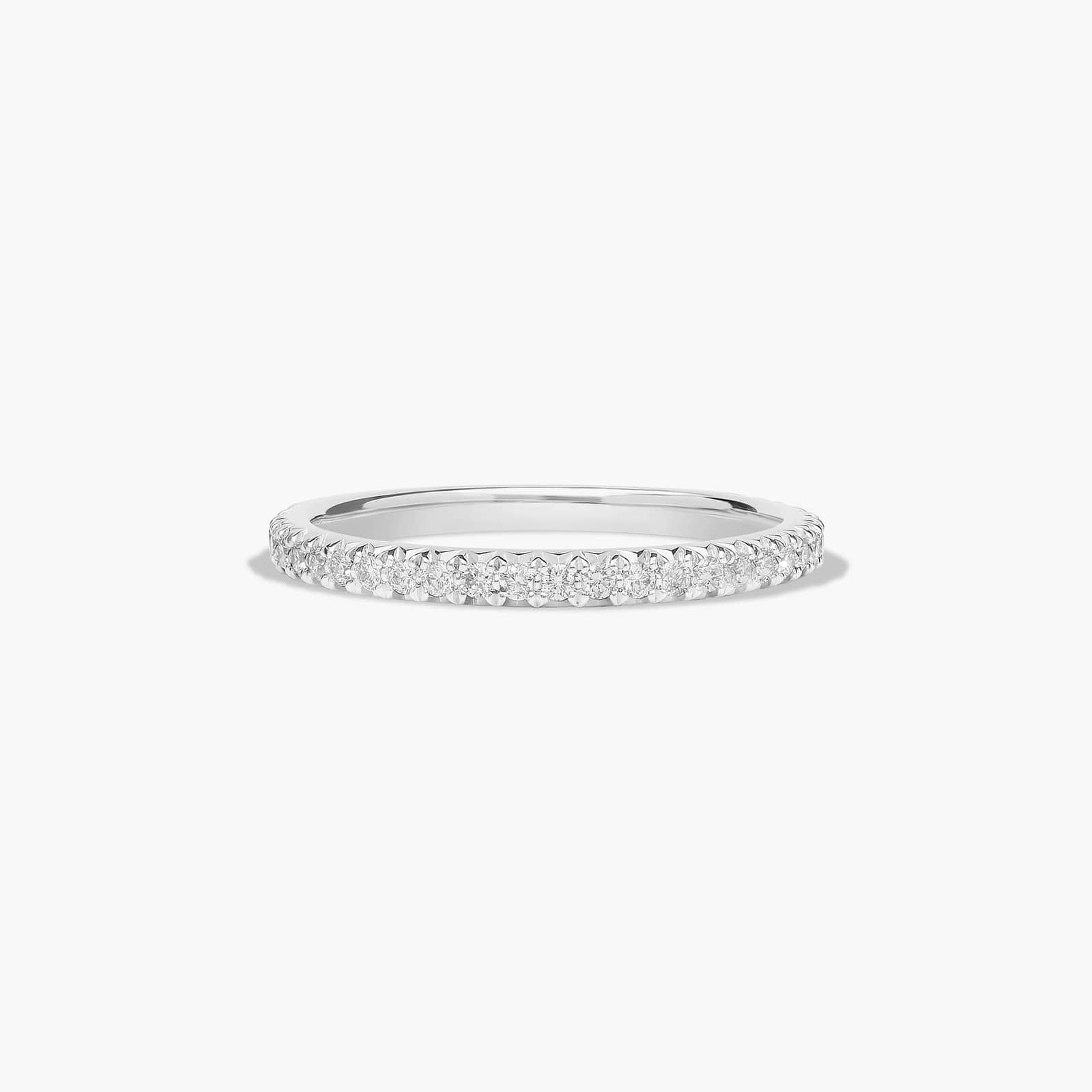 Contour Pavé Diamond Wedding Ring In 14K White Gold (2.00mm)