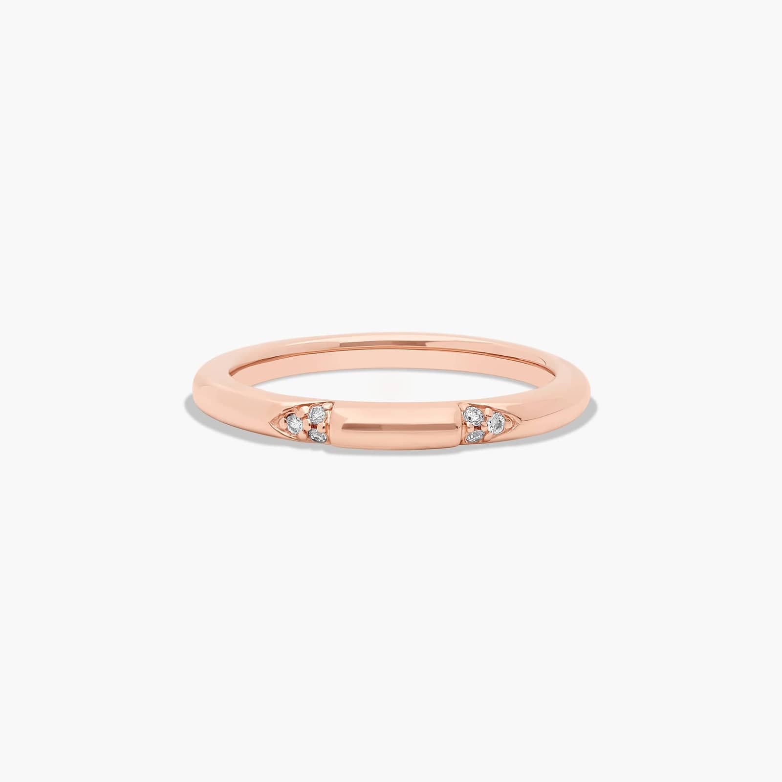 Perfectly Placed Pavé Diamond Wedding Ring In 14K Rose Gold (1.50mm)