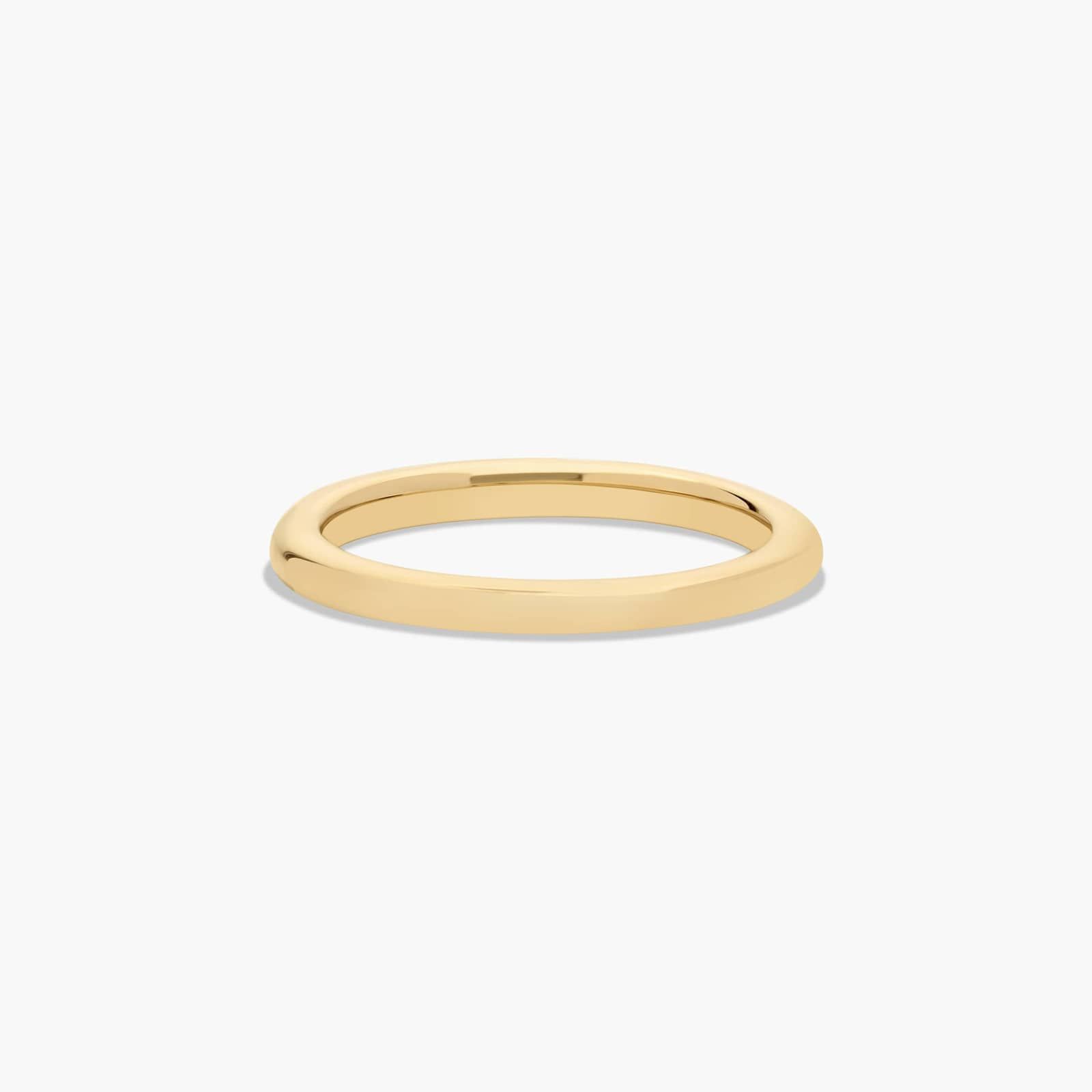 Perfectly Placed Pavé Diamond Wedding Ring In 14K Yellow Gold (1.50mm)