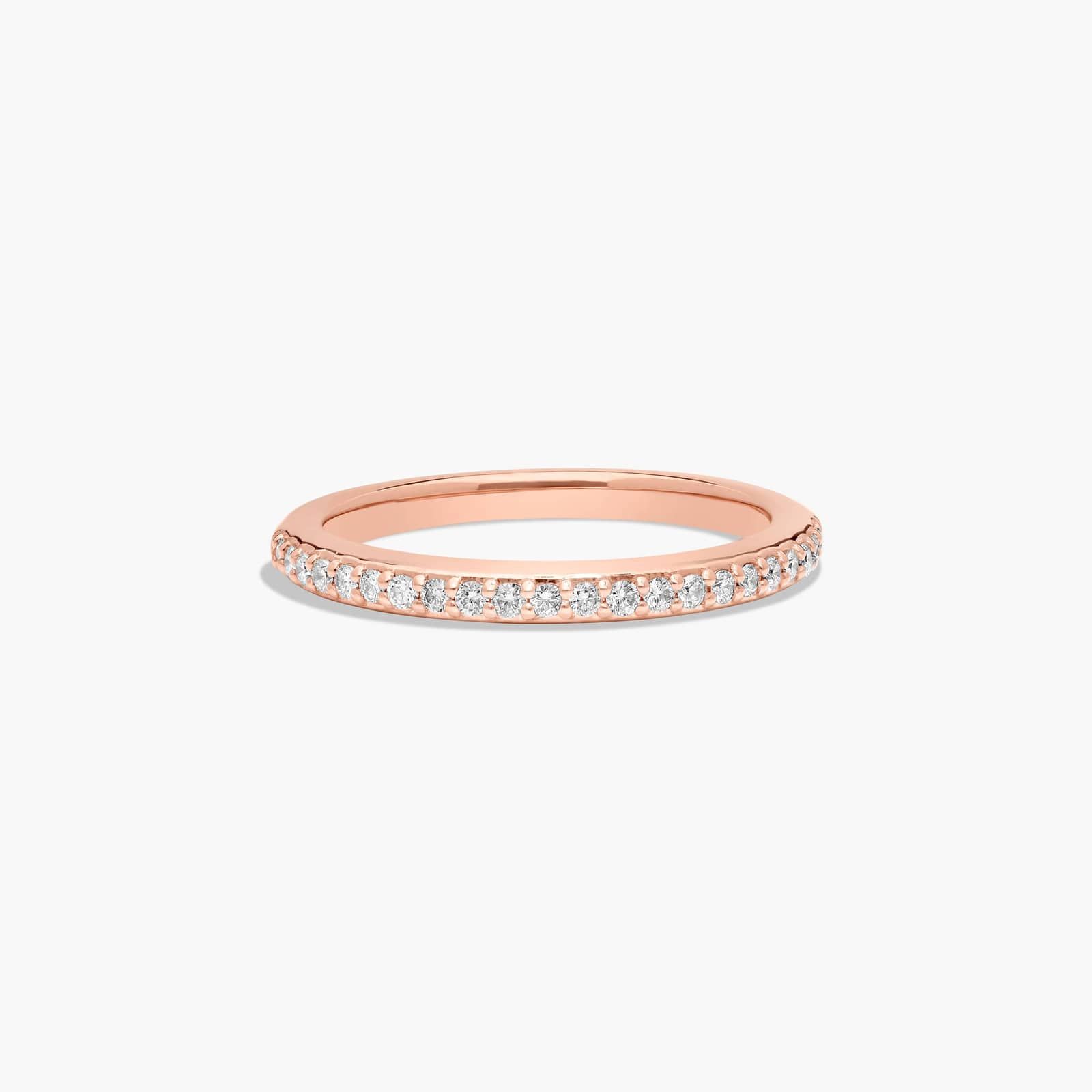 Twisted Pavé Diamond Wedding Ring In 14K Rose Gold (2.00mm)
