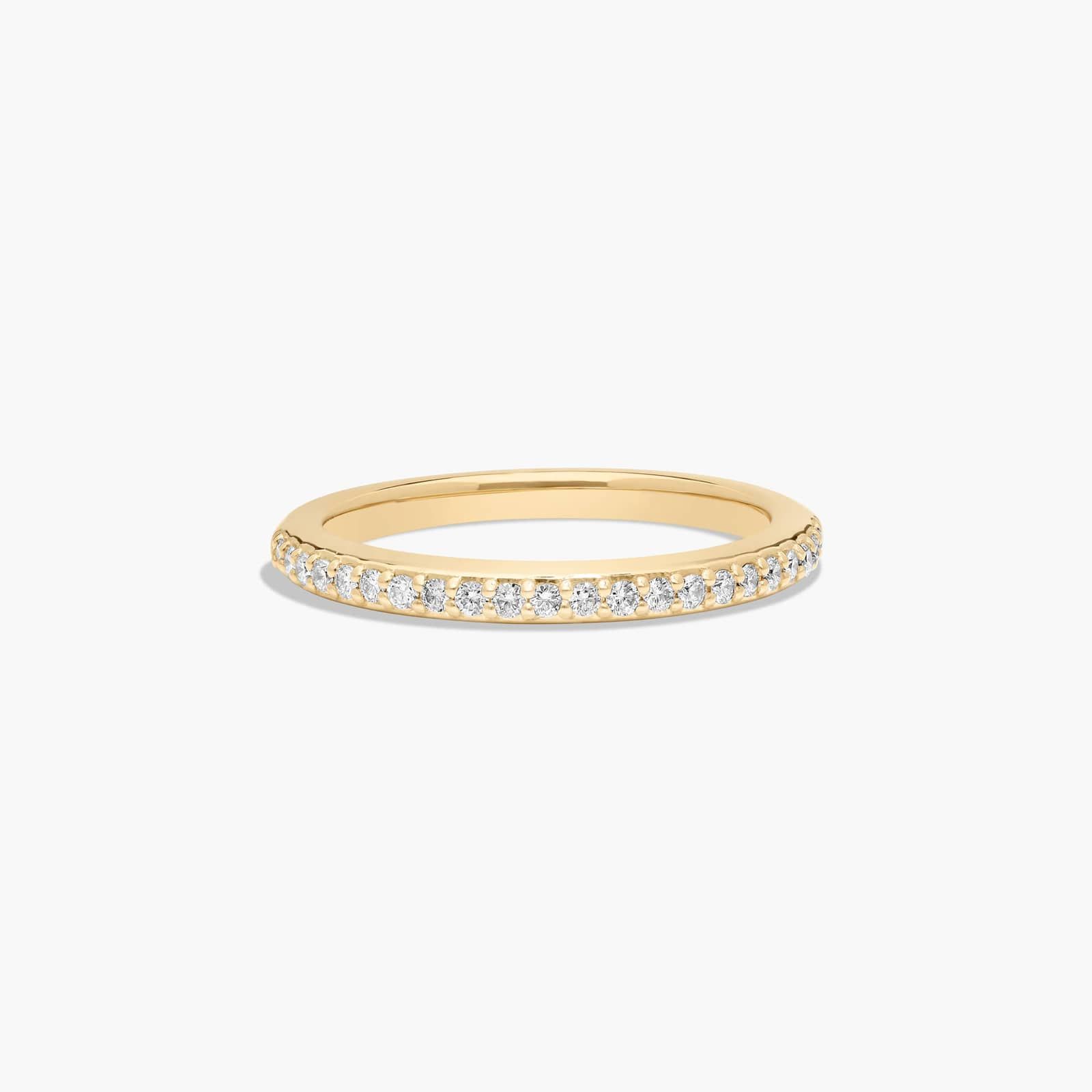 Twisted Pavé Diamond Wedding Ring In 18K Yellow Gold (2.00mm)