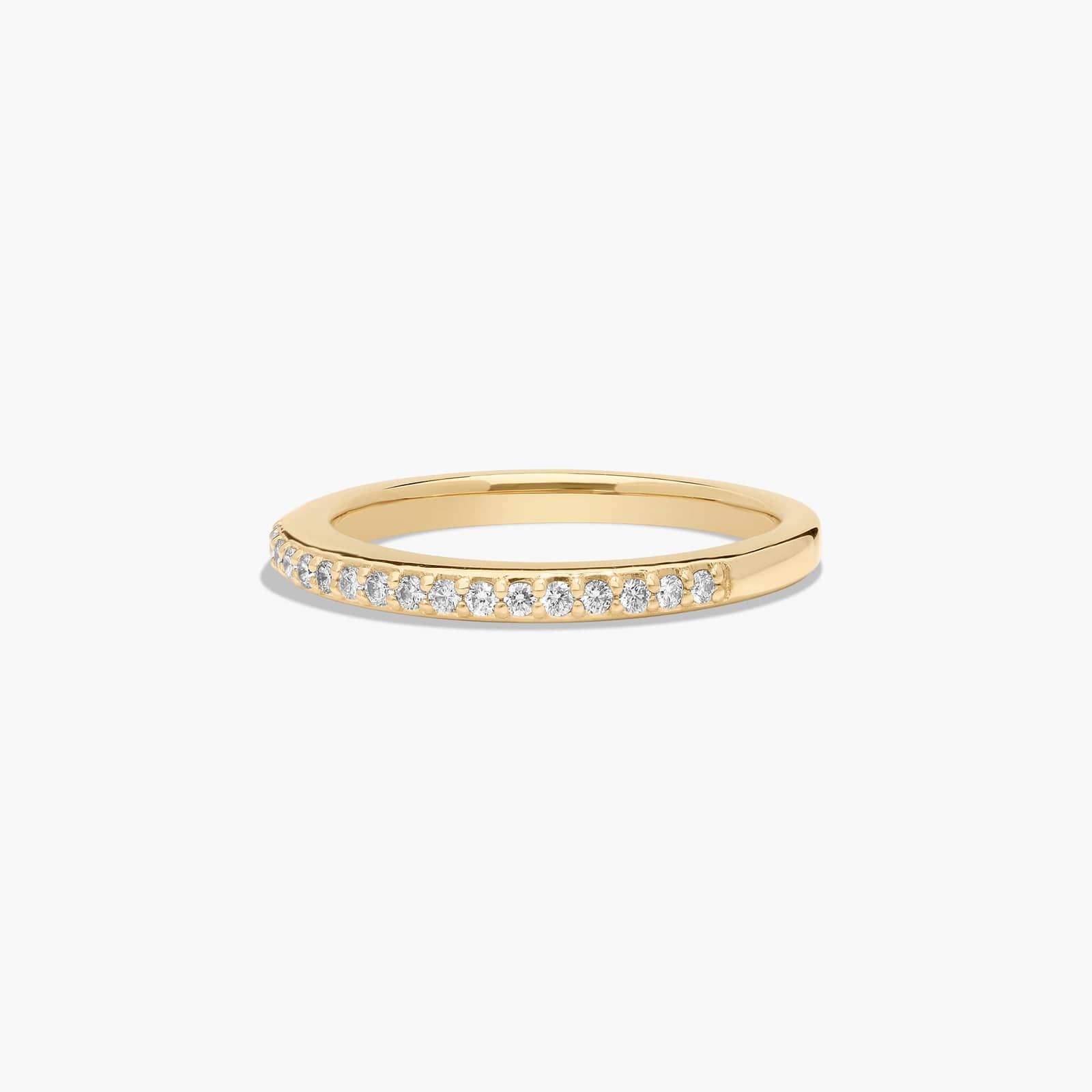 Twisted Pavé Diamond Wedding Ring In 18K Yellow Gold (2.00mm)