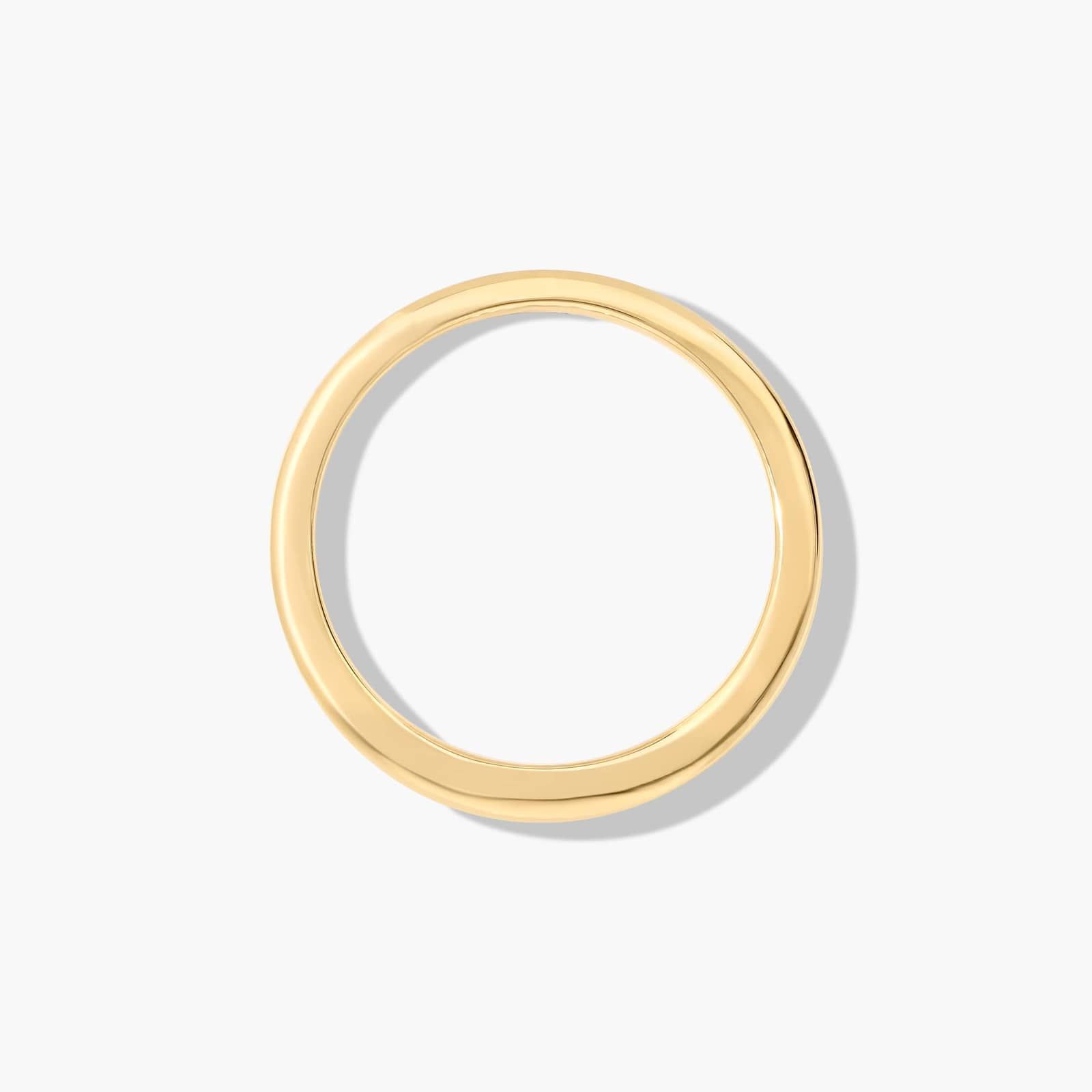Half Bezel Wedding Ring In 14K Yellow Gold (1.50mm)