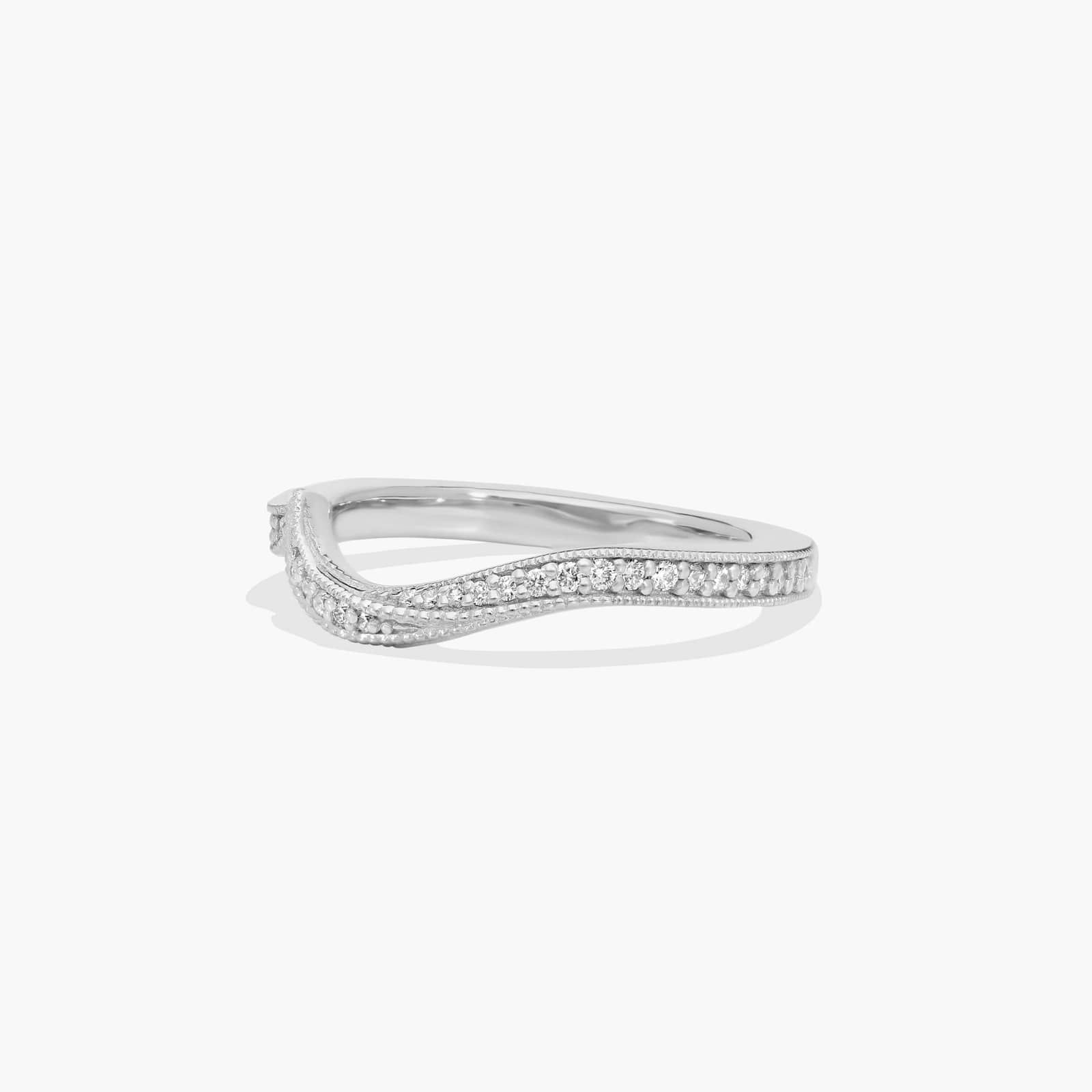 Nature Inspired Pavé Diamond Wedding Ring In Platinum (1.50mm)