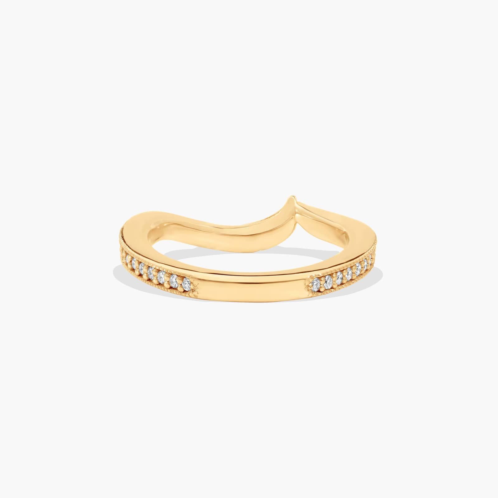 Nature Inspired Pavé Diamond Wedding Ring In 14K Yellow Gold (1.50mm)
