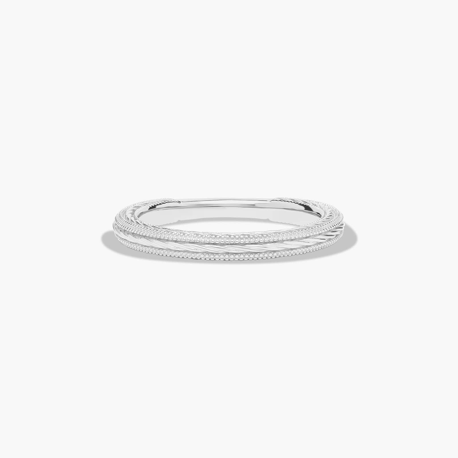 Etched Rope Wedding Ring In Platinum (2.50mm)