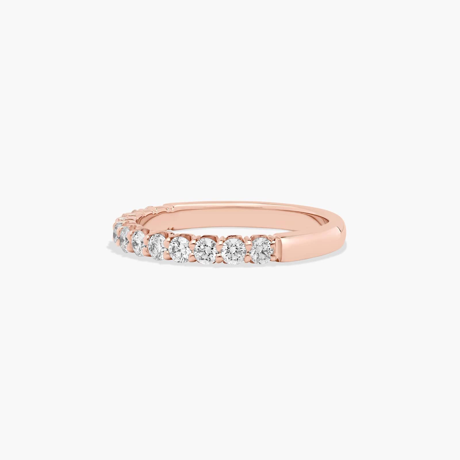 Shared Prong Crescent Wedding Ring With 0.5 CTW Diamonds In 14K Rose Gold (2.50mm)