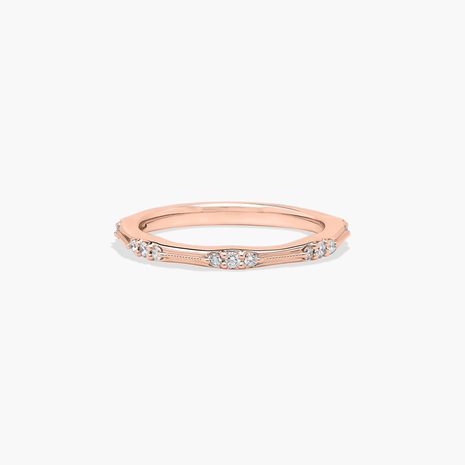 Vintage Diamond Wedding Ring In 14K Rose Gold (1.00mm)