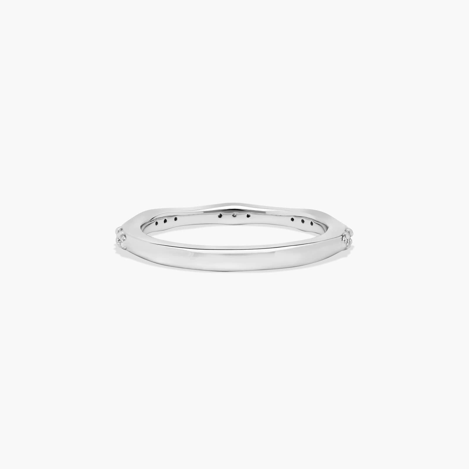 Vintage Diamond Wedding Ring In 14K White Gold (1.00mm)