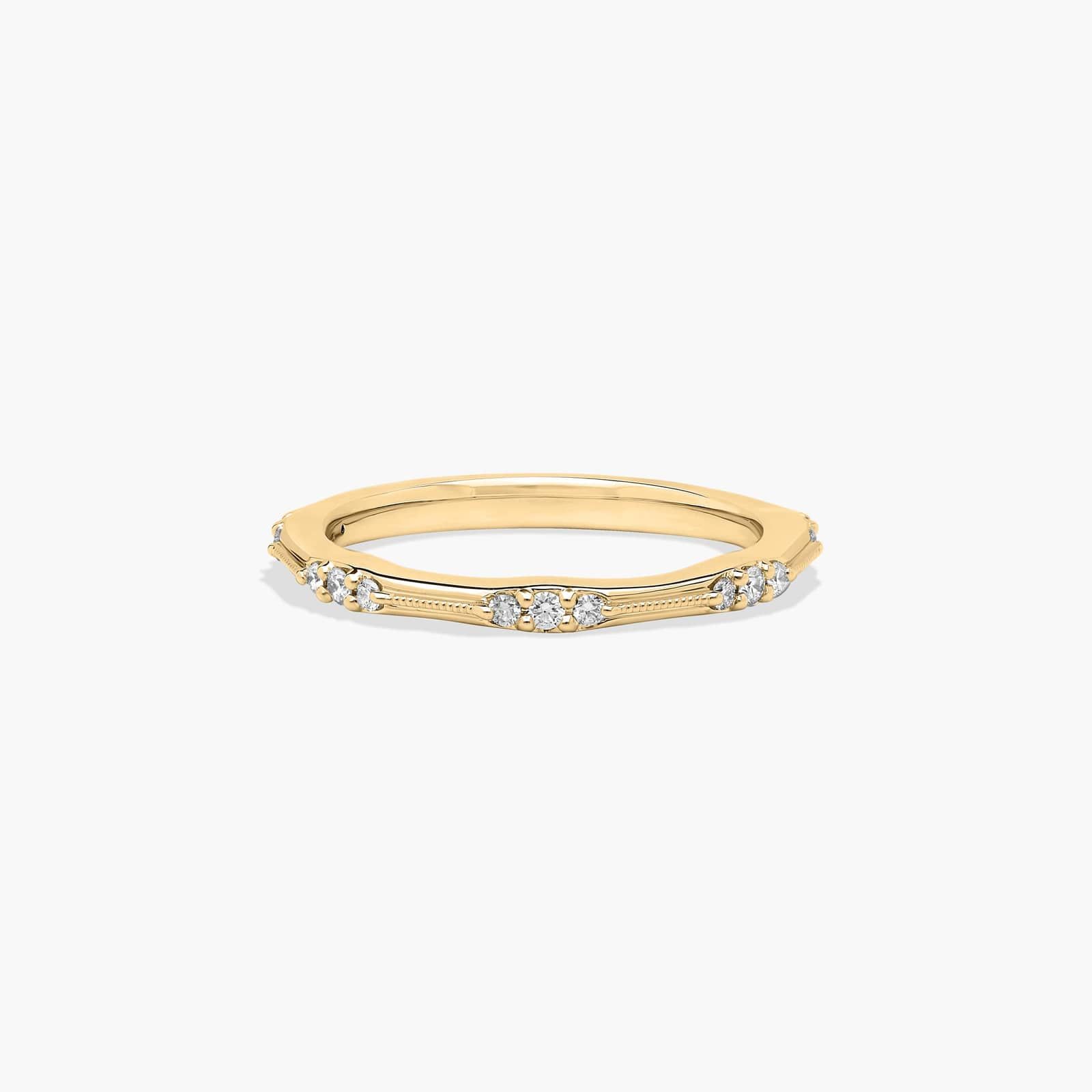 Vintage Diamond Wedding Ring In 14K Yellow Gold (1.00mm)