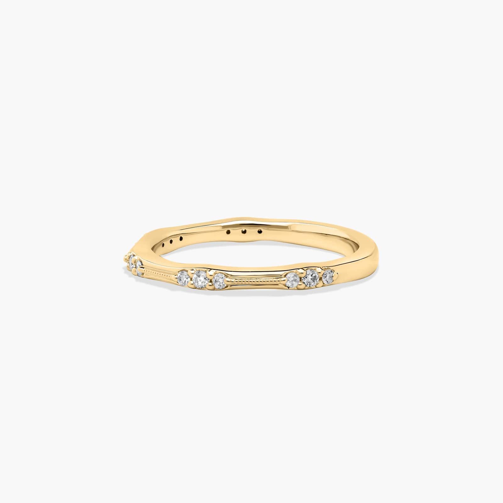 Vintage Diamond Wedding Ring In 14K Yellow Gold (1.00mm)