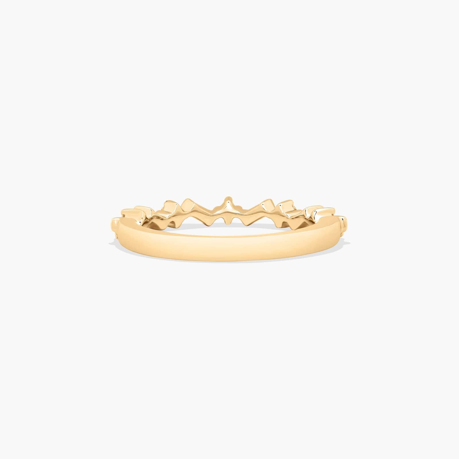 Wedding Ring With Round and Baguette Cut Diamonds In 18K Yellow Gold (2.00mm)