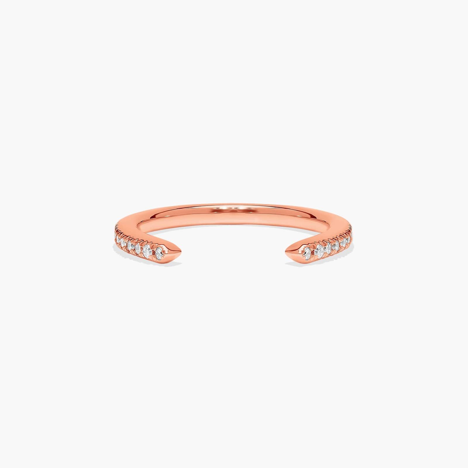 Open Diamond Wedding Ring In 14K Rose Gold (1.50mm)