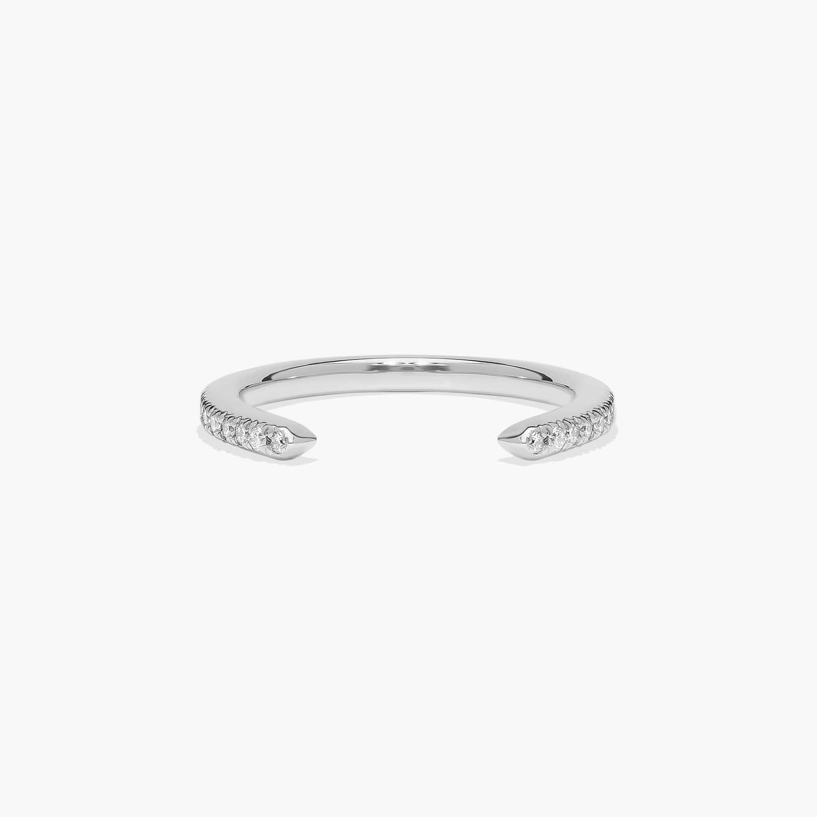 Open Diamond Wedding Ring In 18K White Gold (1.50mm)