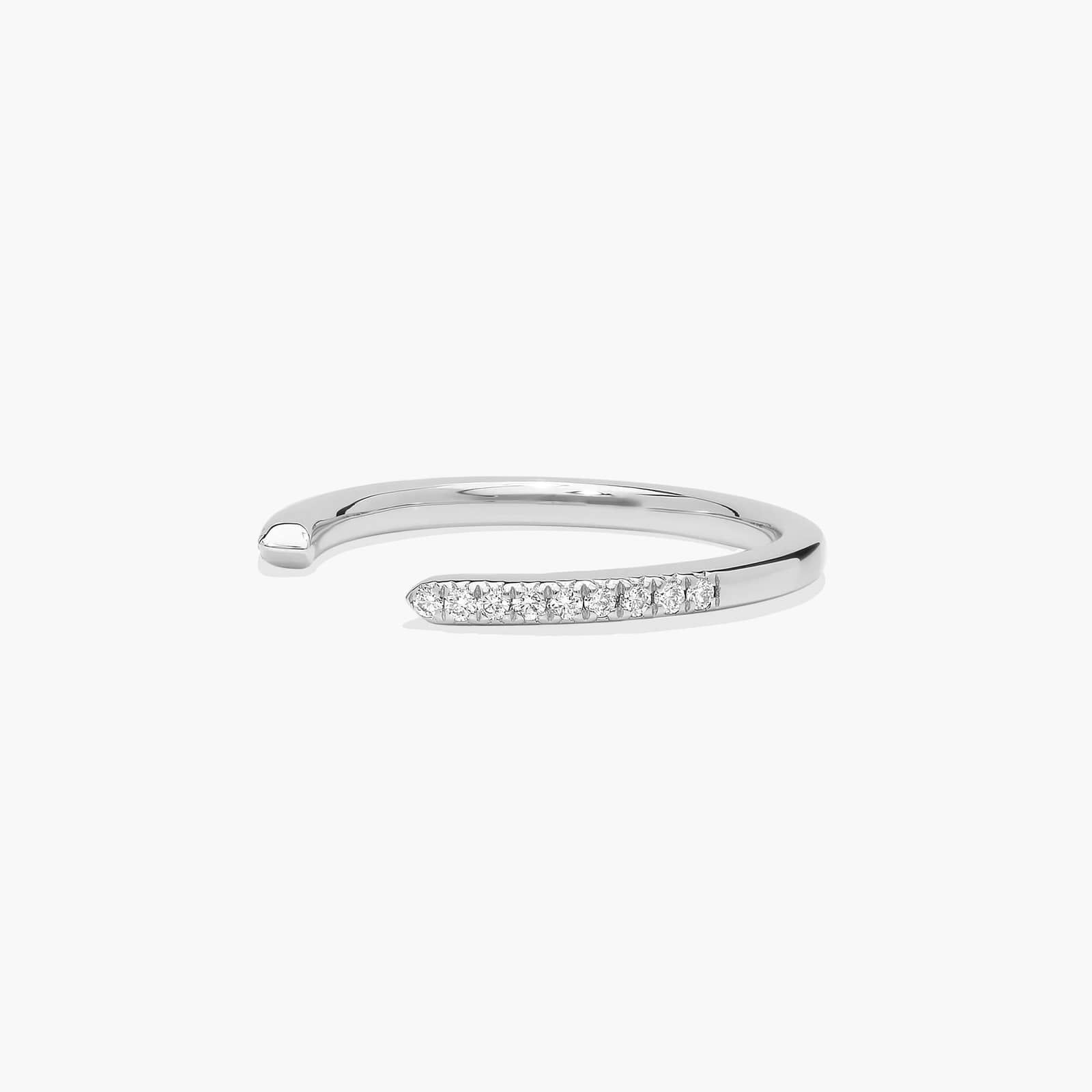 Open Diamond Wedding Ring In 18K White Gold (1.50mm)