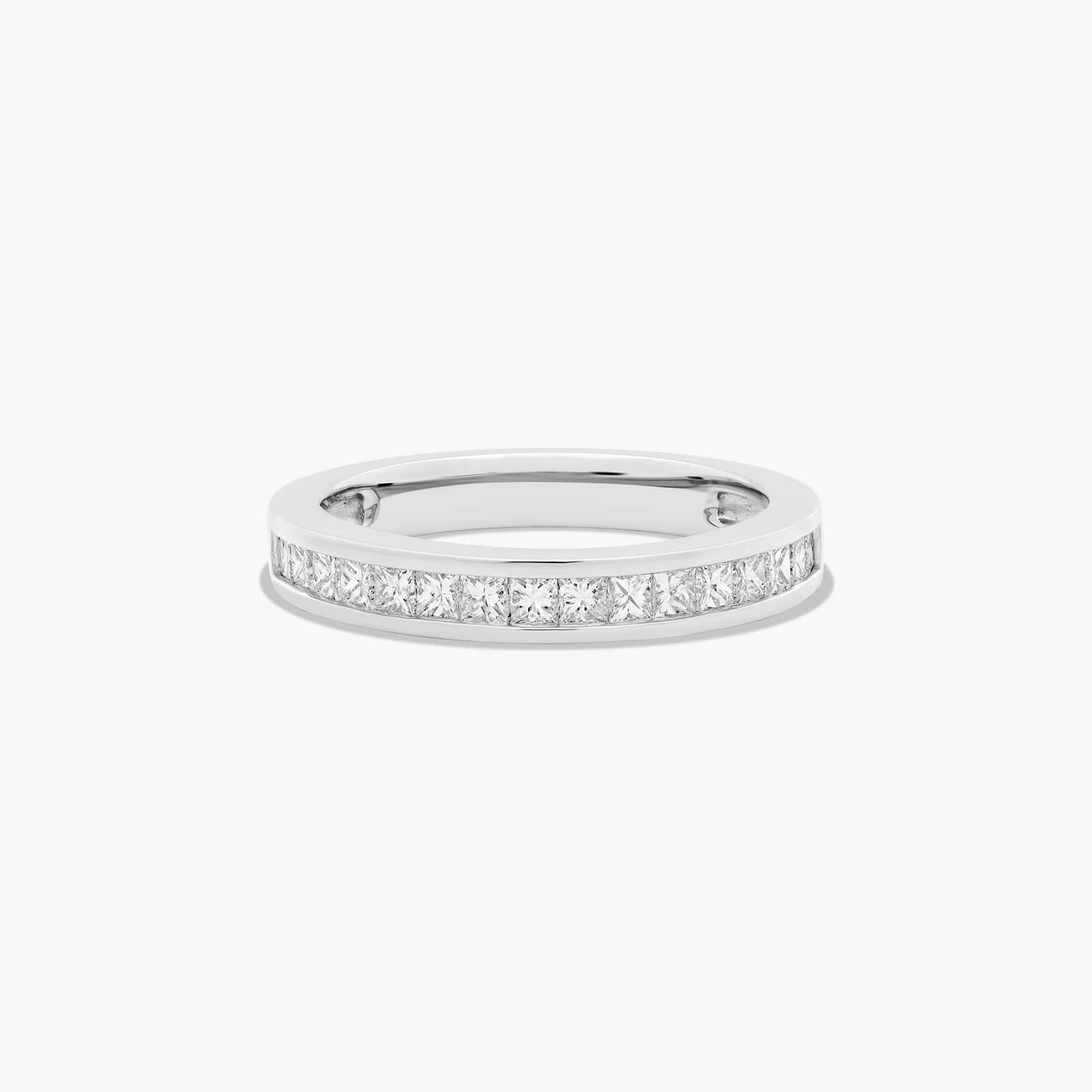 Channel Set Wedding Ring With 0.5 CTW Princess Cut Diamonds In 18K White Gold (3.00mm)